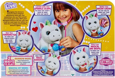 Foto 2 | Rainlow Interactivo Con Forma De Unicornio Veterinario Little Live Pets - Venta Internacional.
