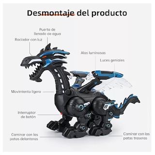 Foto 3 | Juguete Dinosaurio Robot Negro