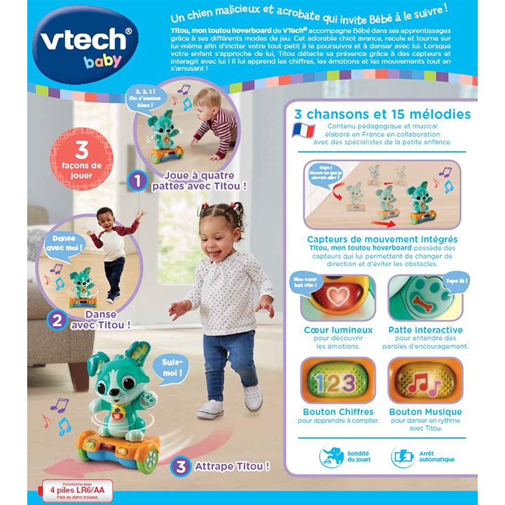 Foto 6 pulgar | Hoverboard Vtech Titou Mon Toutou Interactive Dog De 1 A 3 Años - Venta Internacional.