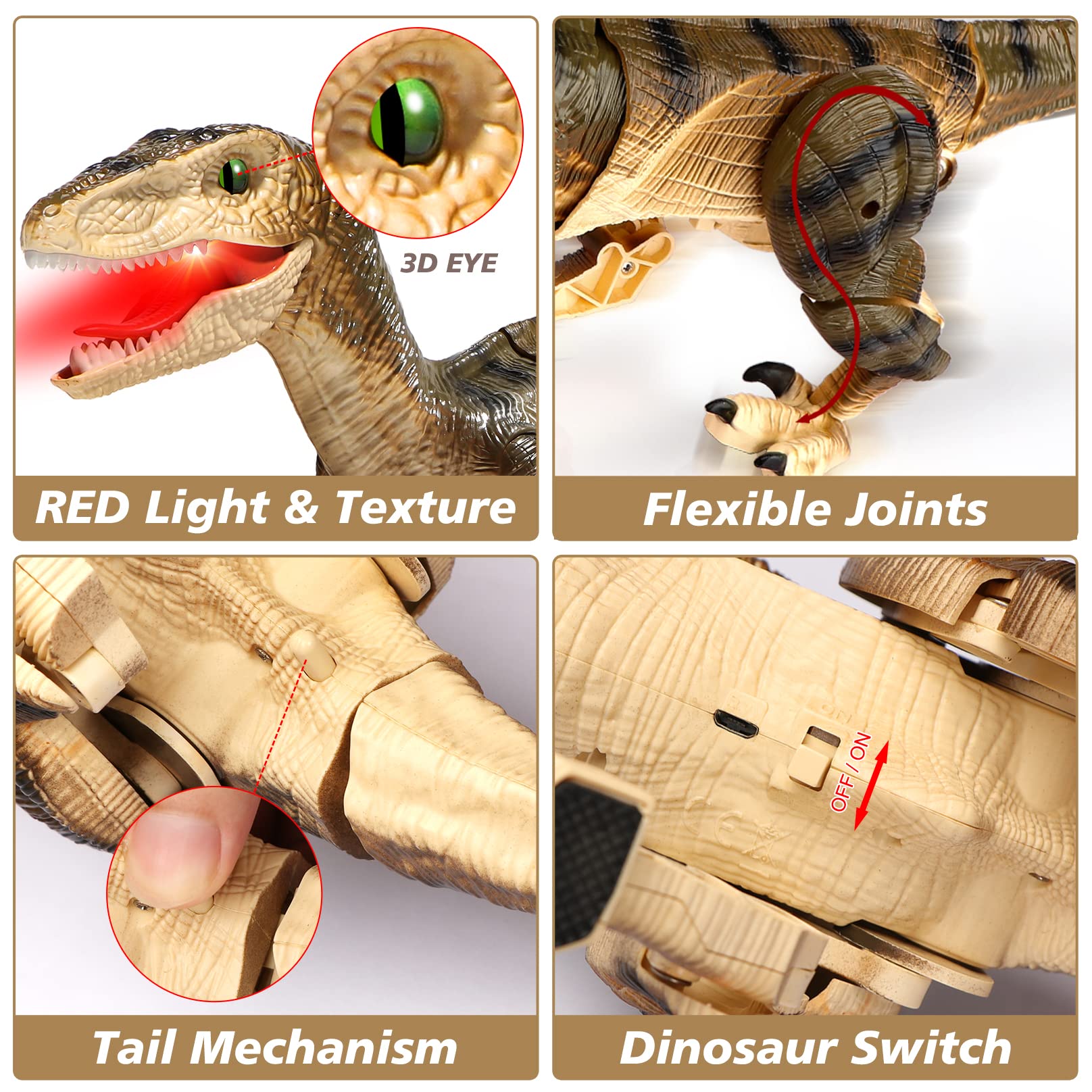 Foto 5 pulgar | Robot De Juguete Con Control Remoto, Dinosaurio, Hot Bee Jurassic, 18,6 Cm - Venta Internacional.