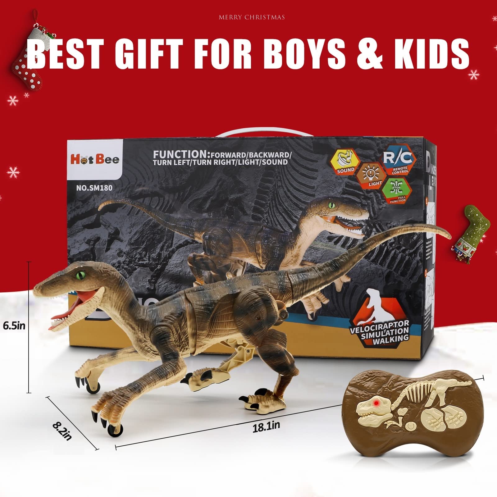 Foto 7 pulgar | Robot De Juguete Con Control Remoto, Dinosaurio, Hot Bee Jurassic, 18,6 Cm - Venta Internacional.