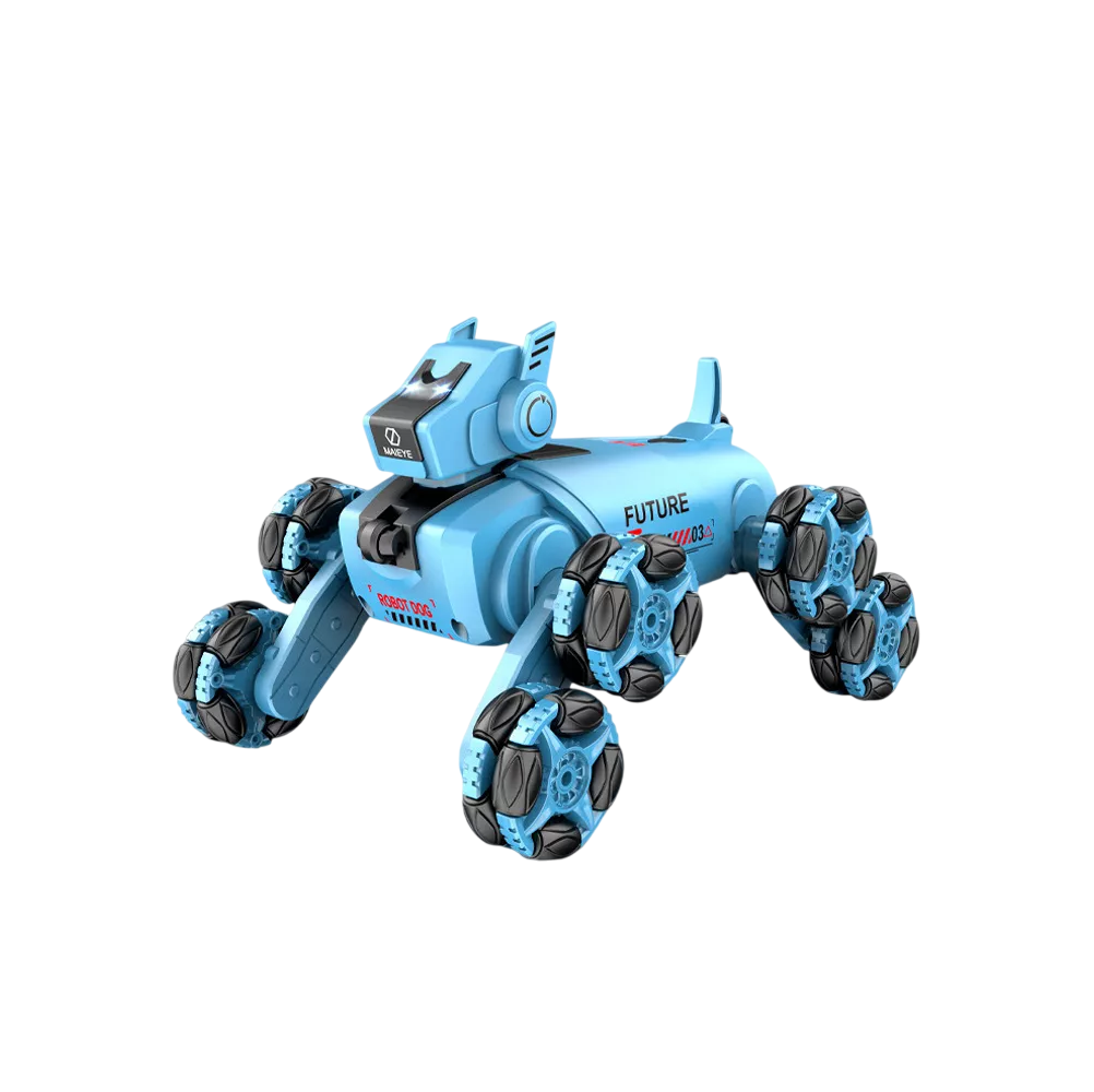 Foto 2 pulgar | Perro de Juguete Inteligente Control Remoto Blue Eight-wheel Stunt Mechanical Dog