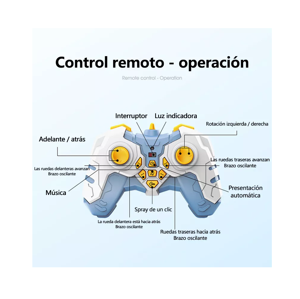 Foto 4 pulgar | Perro de Juguete Inteligente Control Remoto Blue Eight-wheel Stunt Mechanical Dog