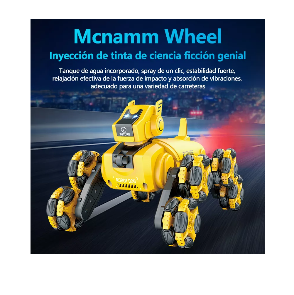 Foto 3 pulgar | Perro de Juguete Inteligente de Control Remoto Yellow Eight-wheel Stunt Mechanical D