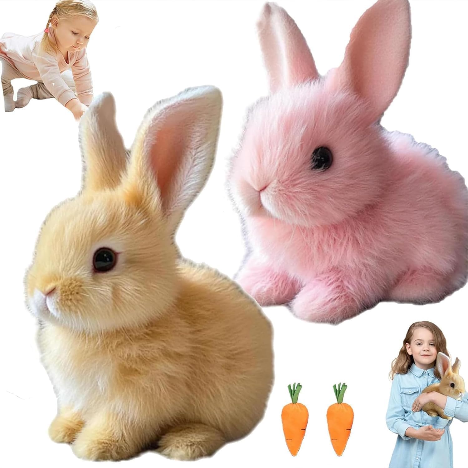 Salto Interactivo Toy Rabbit My Realistic Rabbit, Rosa Y Marrón - Venta Internacional.