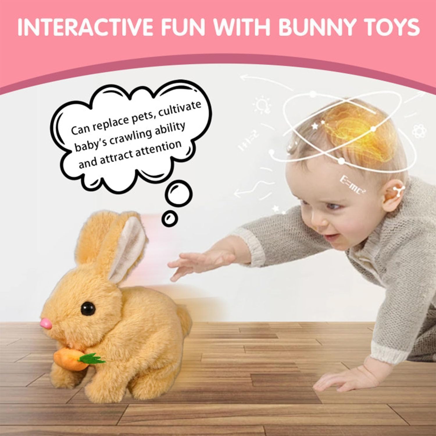 Foto 4 pulgar | Salto Interactivo Toy Rabbit My Realistic Rabbit, Rosa Y Marrón - Venta Internacional.