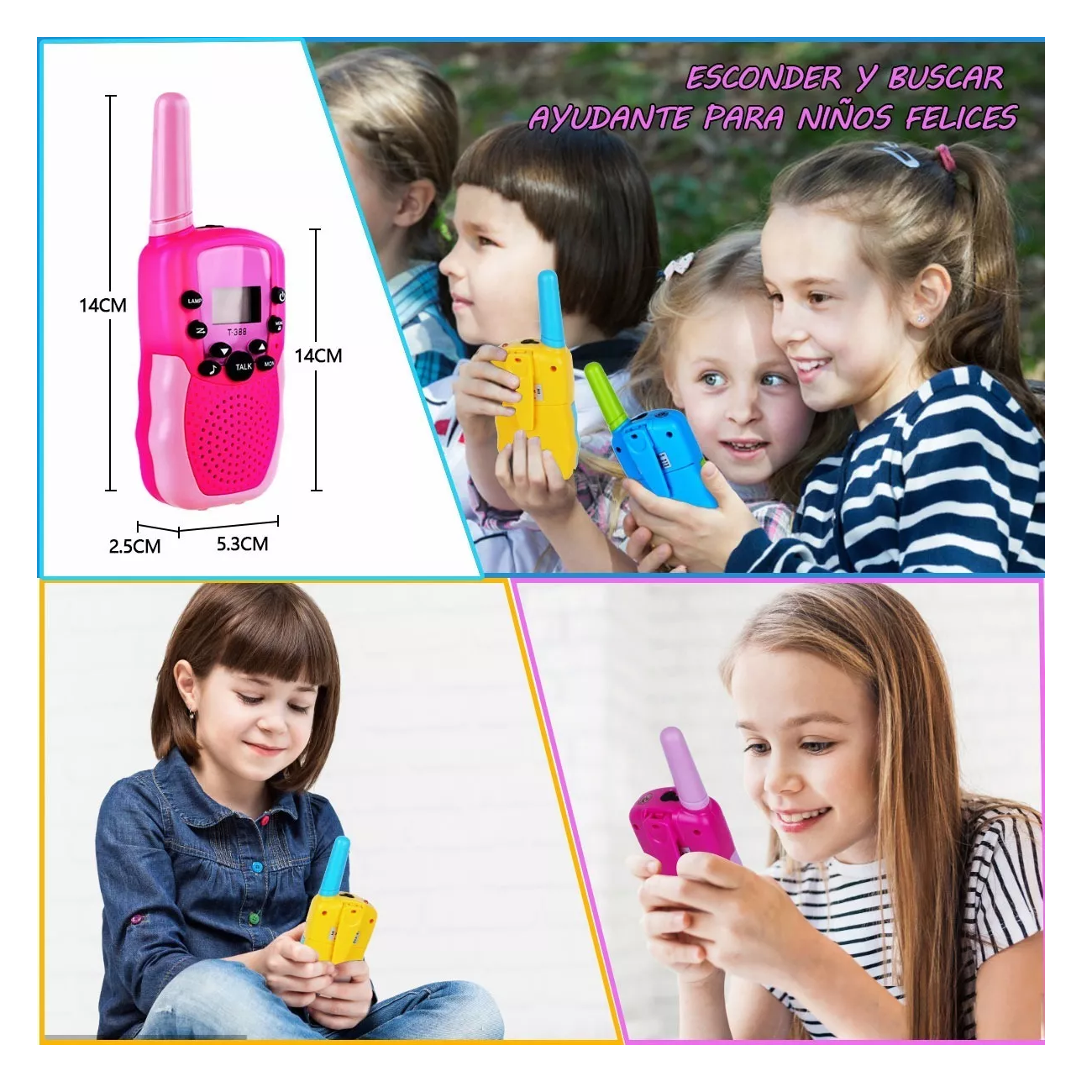 Foto 6 pulgar | Walkie Talkie Infantil Belug con 22 Canales Vox de 3 Km 3 Piezas