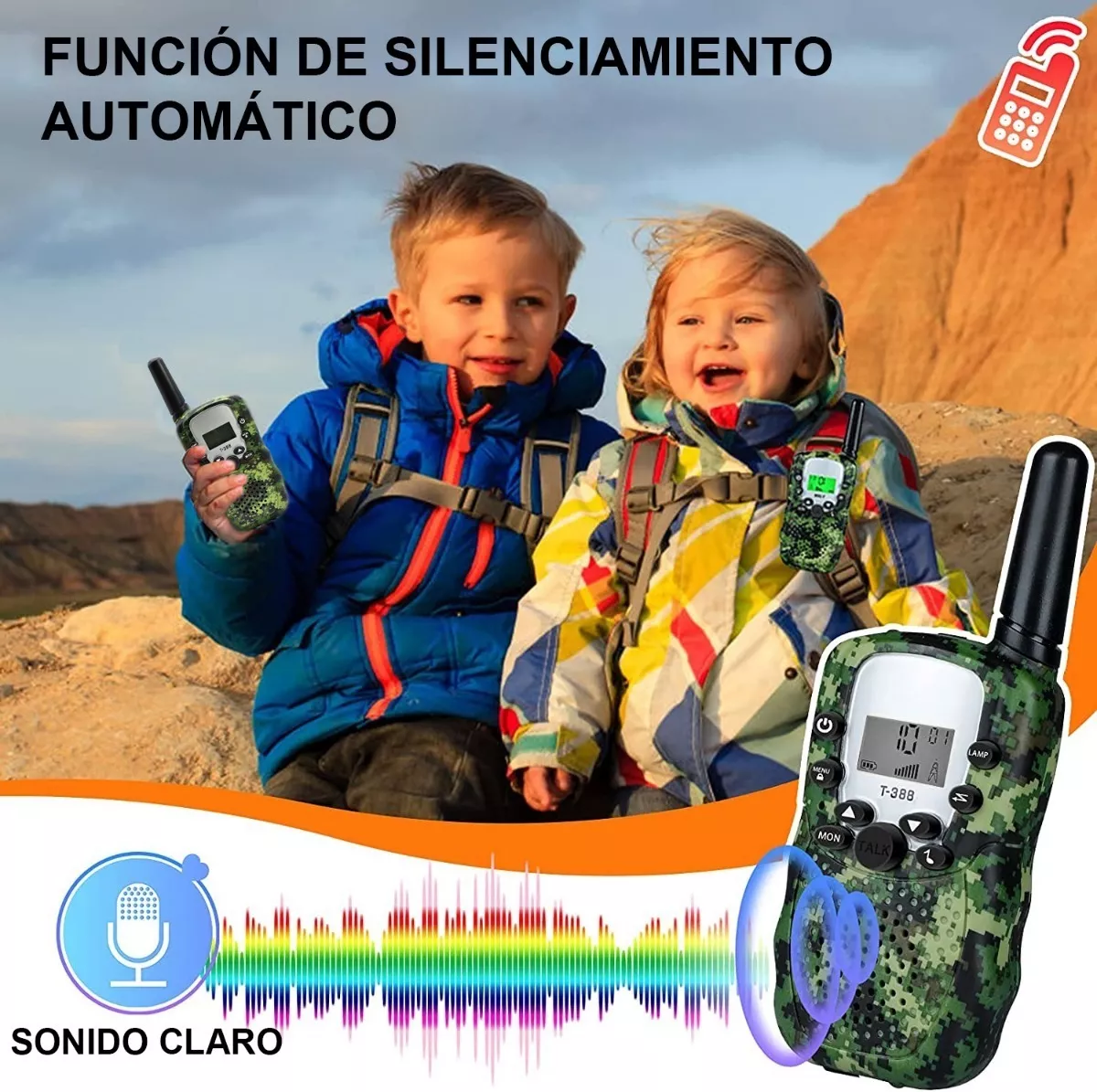 Foto 6 pulgar | Walkie Talkie BELUG con 8 Canales Vox de 3 Millas Verde Camuflaje 2 Piezas