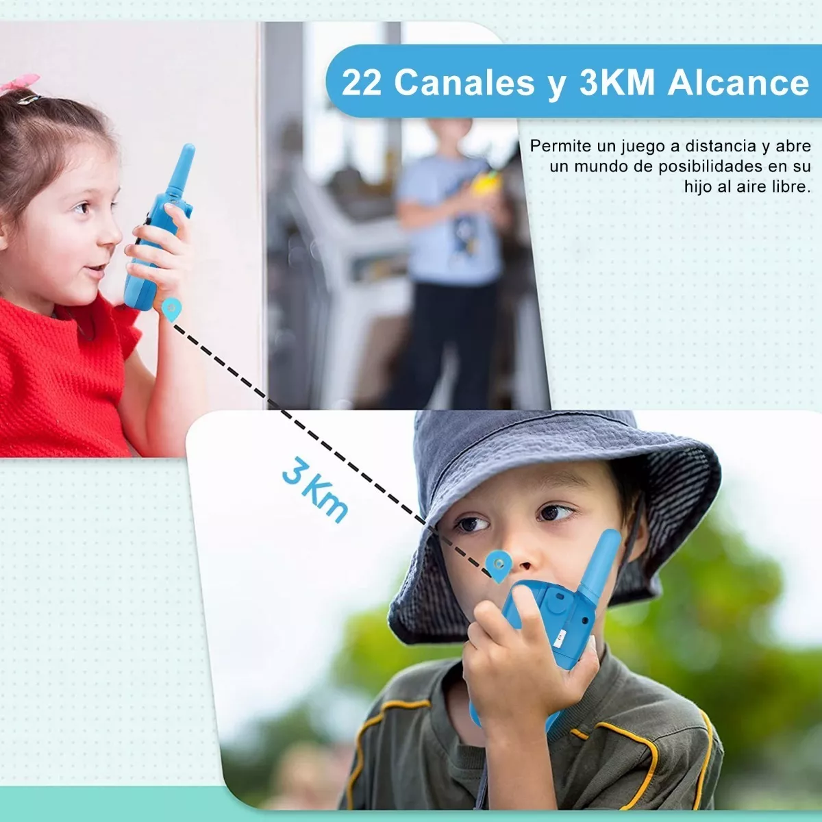 Foto 4 pulgar | Radio Walkie Talkie Belug con 22 Canales 2 Pcs color Azul para Niños