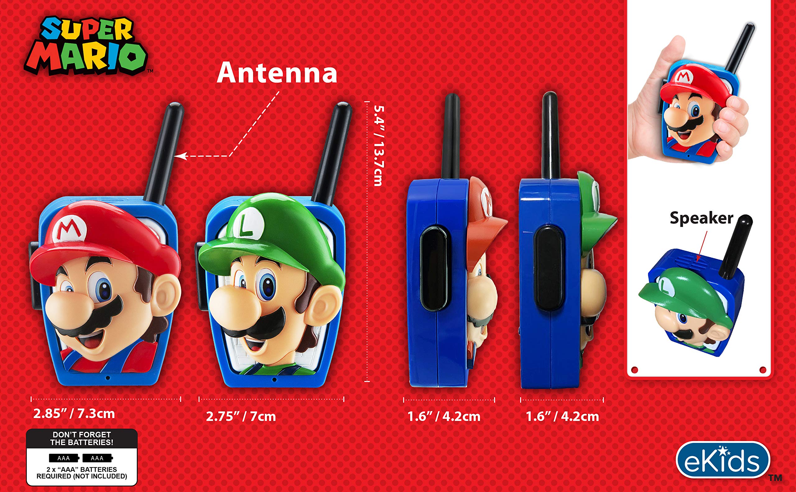 Foto 8 pulgar | Venta Internacional - Juguetes Walkie Talkies Super Mario Bros para Niños