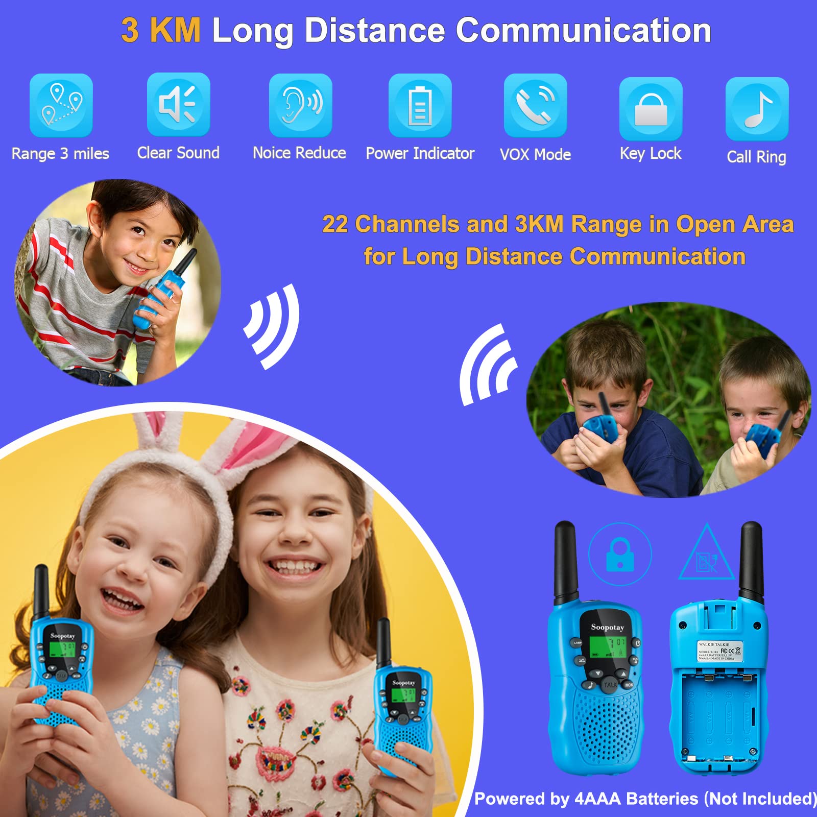 Foto 4 pulgar | Venta Internacional - Walkie Talkies Soopotay Para Niños De 5 A 12 Años, 3 Km De Alcance 3