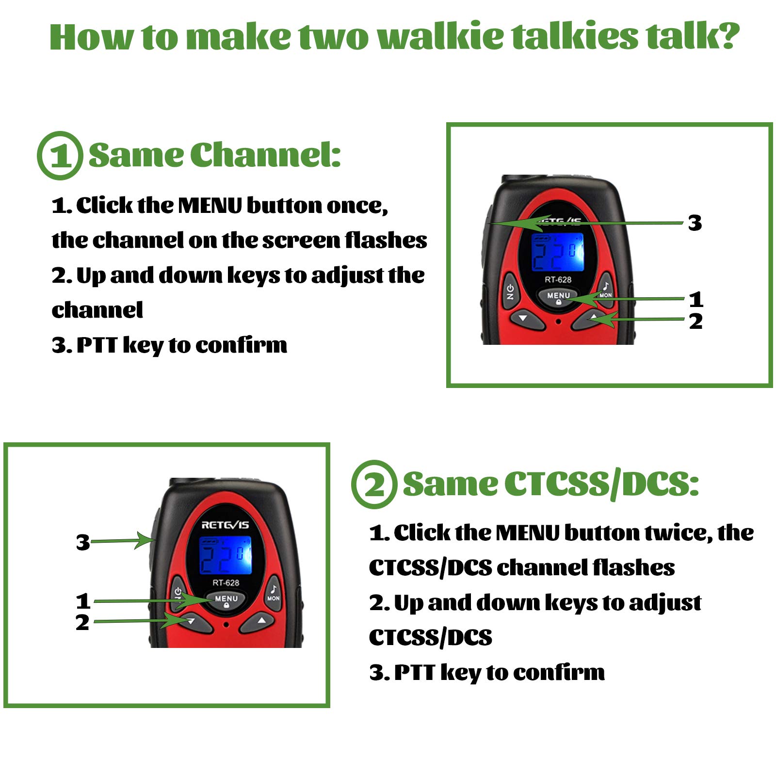 Foto 5 pulgar | Venta Internacional - Walkie Talkies Retevis Rt628 Para Niños De 3 A 14 Años, 22 Canales