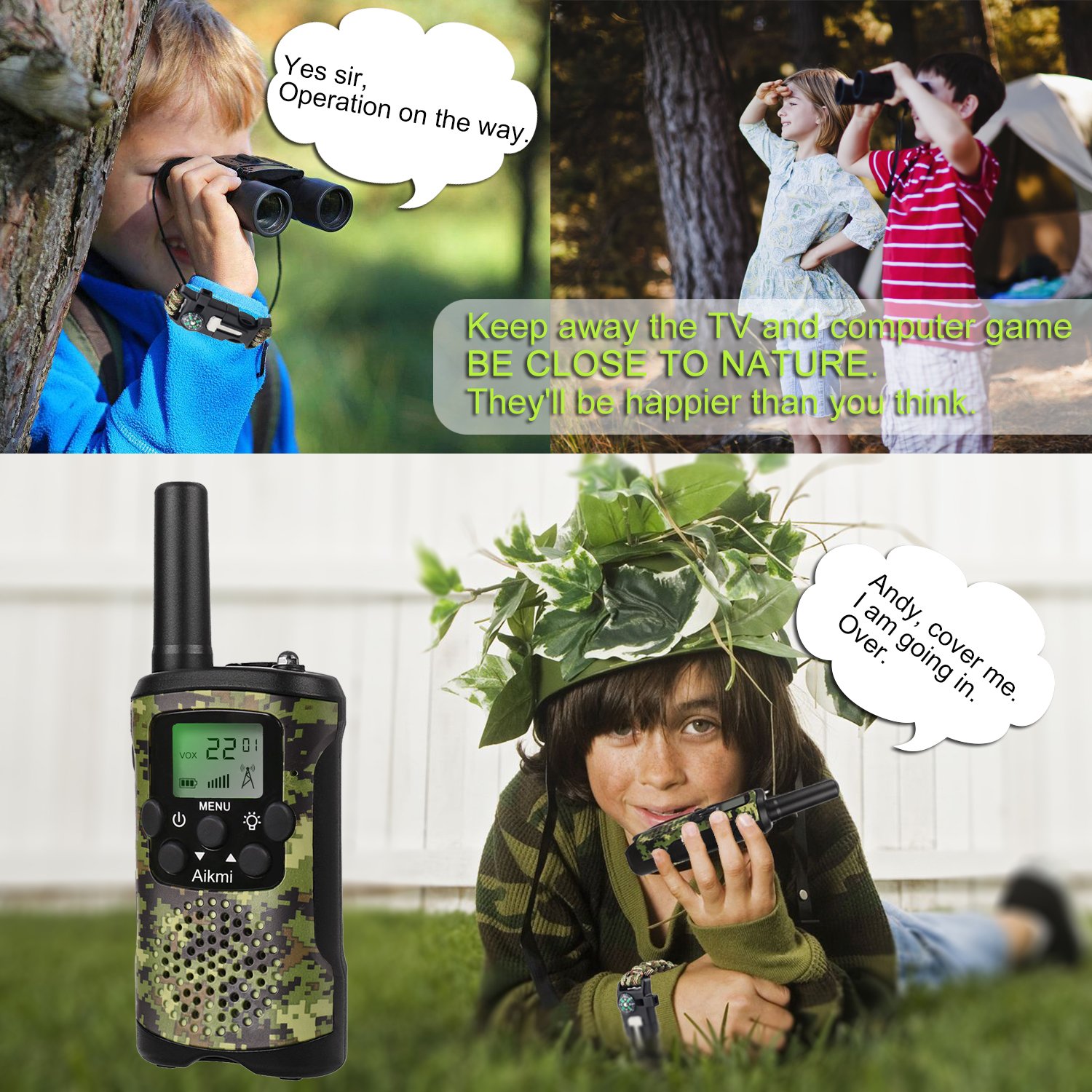 Foto 2 | Venta Internacional - Walkie Talkies Aikmi De 22 Canales Con Alcance De 3 Millas Para Niños De 6 Años