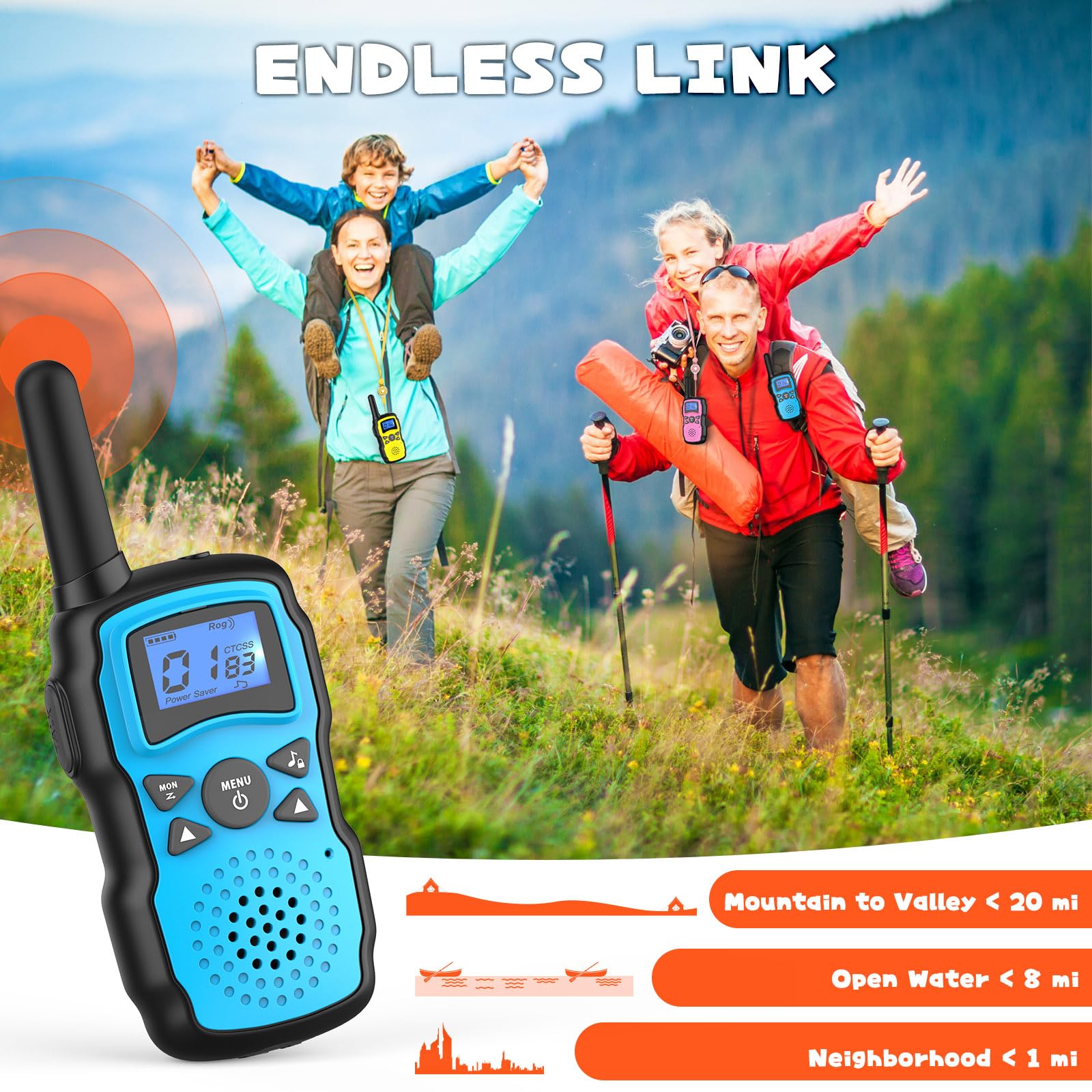 Foto 4 | Venta Internacional - Walkie Talkies Wishouse M8 Recargables Para Niños Y Adultos, Paquete De 4