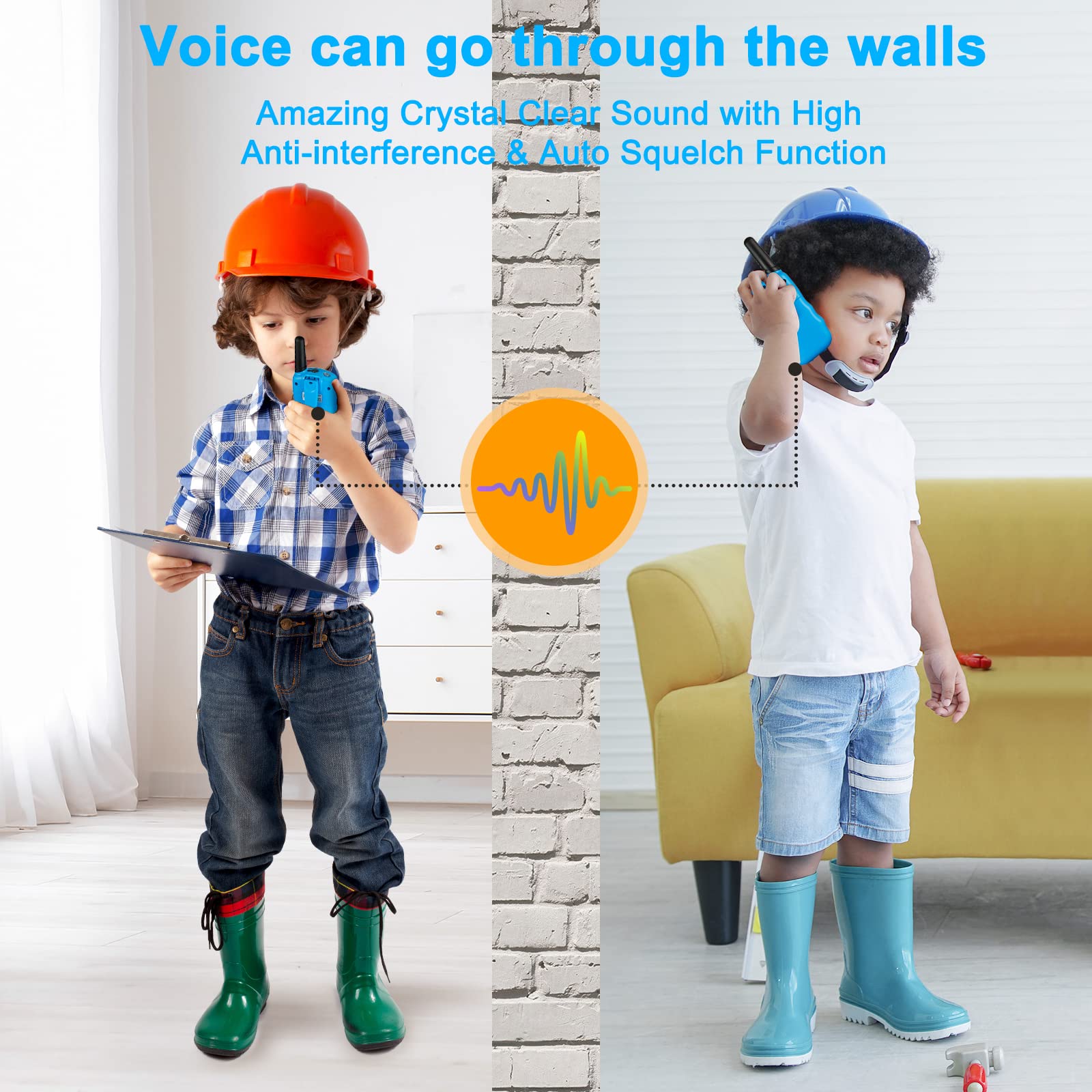 Foto 4 pulgar | Venta Internacional - Walkie Talkies Baturu Para Niños Con Vox, Alcance De 3 Millas, Flash