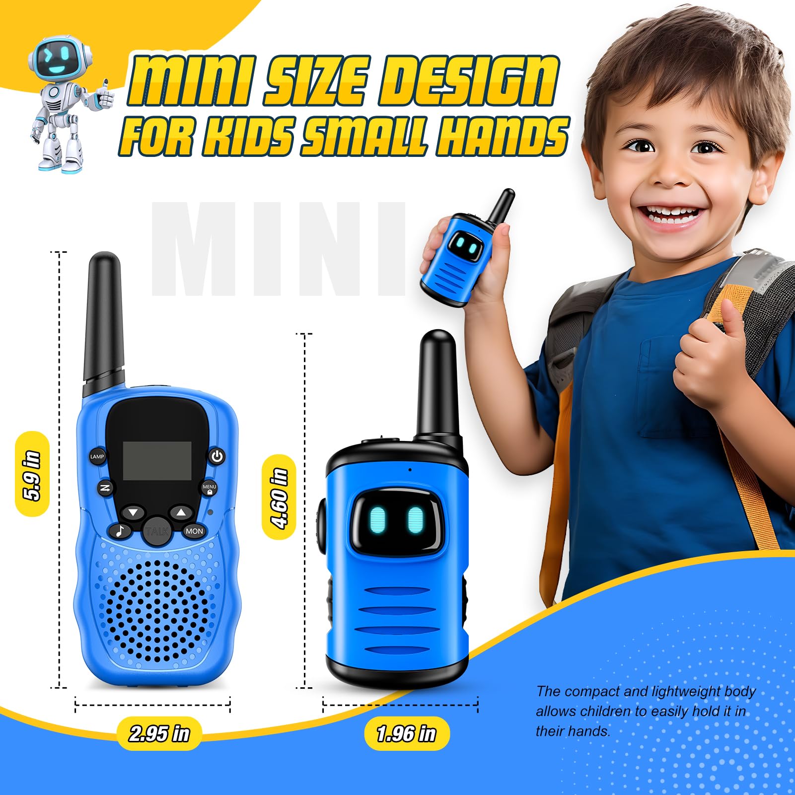 Foto 4 pulgar | Venta Internacional - Walkie Talkies Comedyfun, Minirobots Para Niños De 3 A 6 Años, Paquete De 2