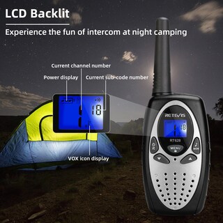 Foto 6 | Walkie Talkies Retevis Rt628 Para Niños De 6 A 12 Años, Color Plateado - Venta Internacional.
