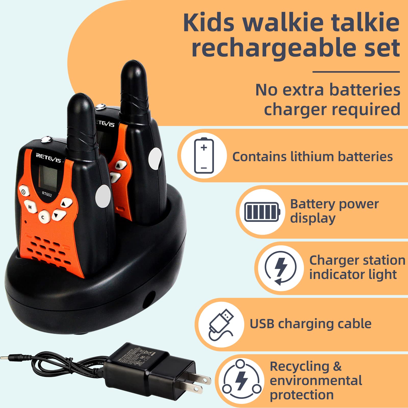 Foto 3 pulgar | Walkie Talkies Retevis Rt388 Recargables - Venta Internacional