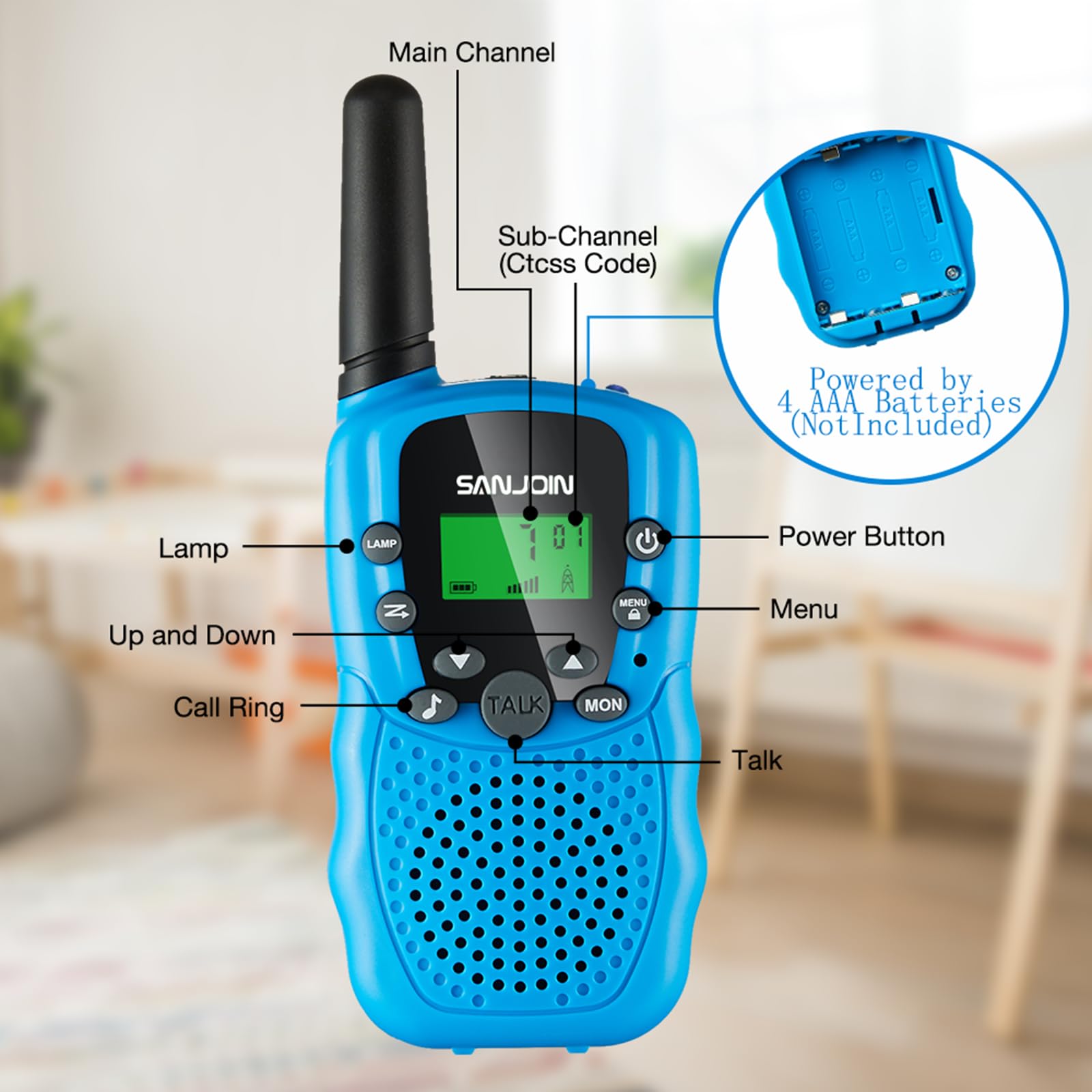Foto 6 pulgar | Walkie Talkies Sanjoin De Largo Alcance Para Niños De 3 A 8 Años, 22 Canales - Venta Internacional.
