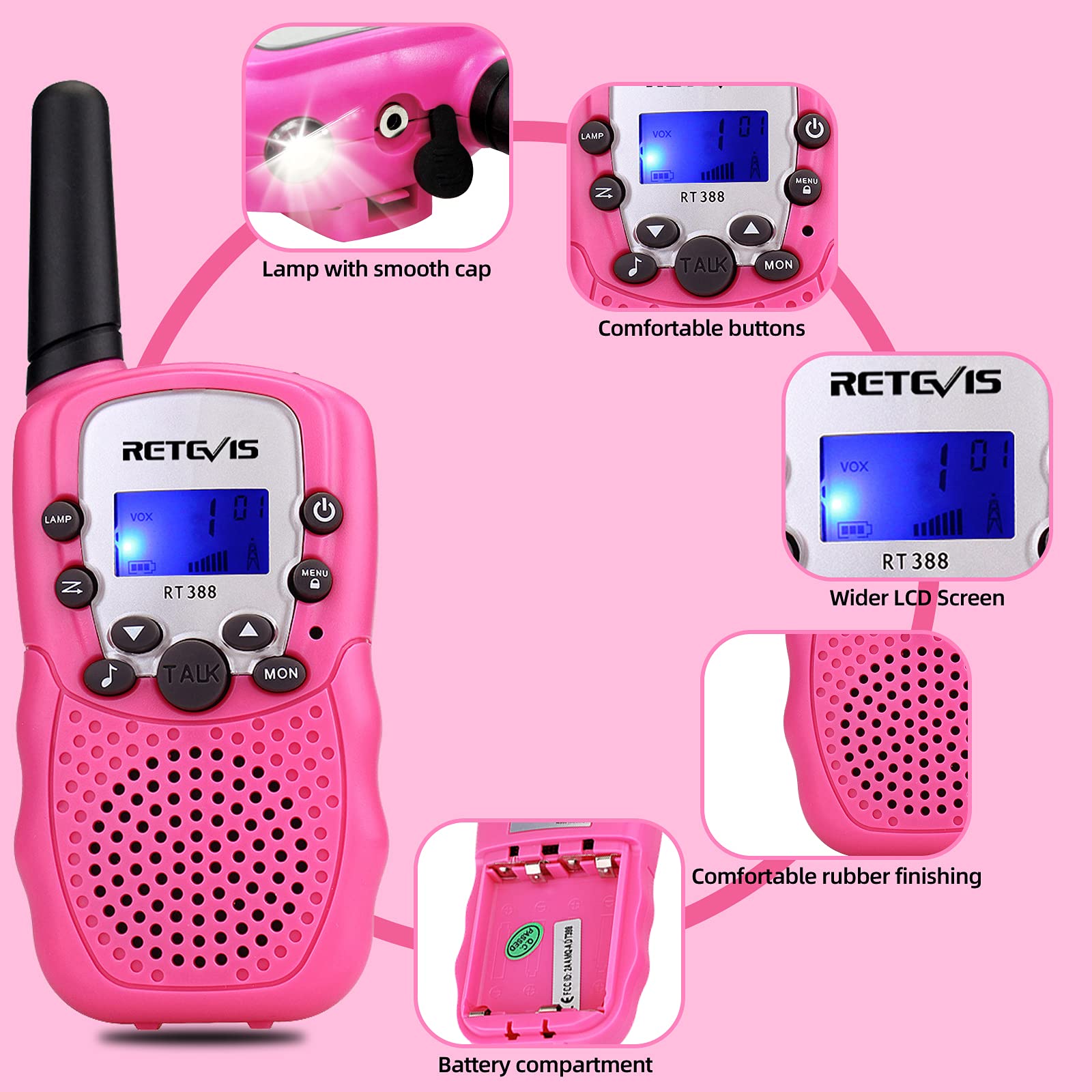 Foto 4 pulgar | Walkie Talkies Retevis Rt388 para Niños - Venta Internacional