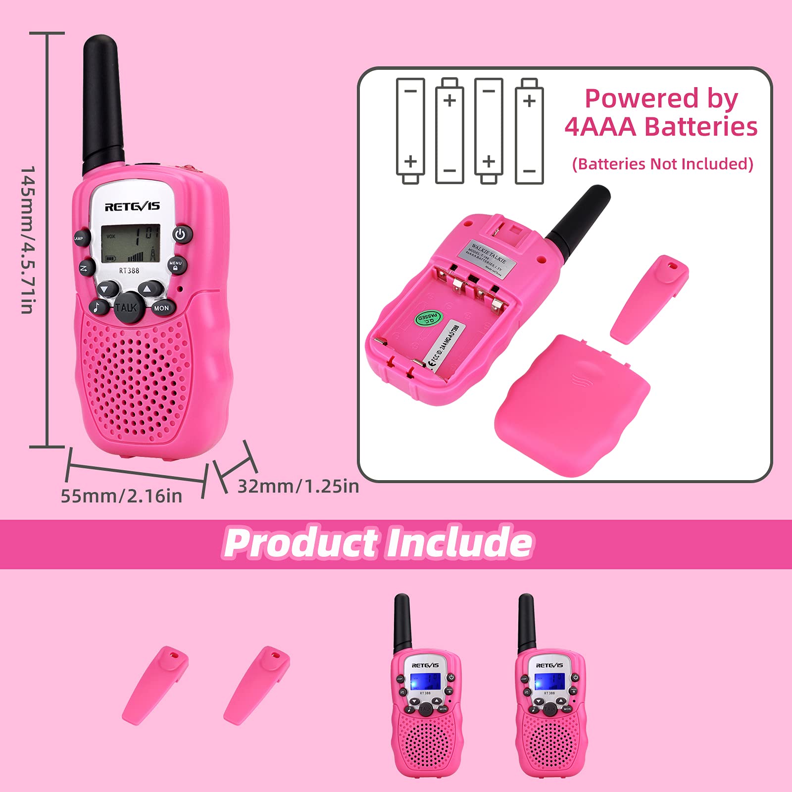 Foto 8 pulgar | Walkie Talkies Retevis Rt388 para Niños - Venta Internacional