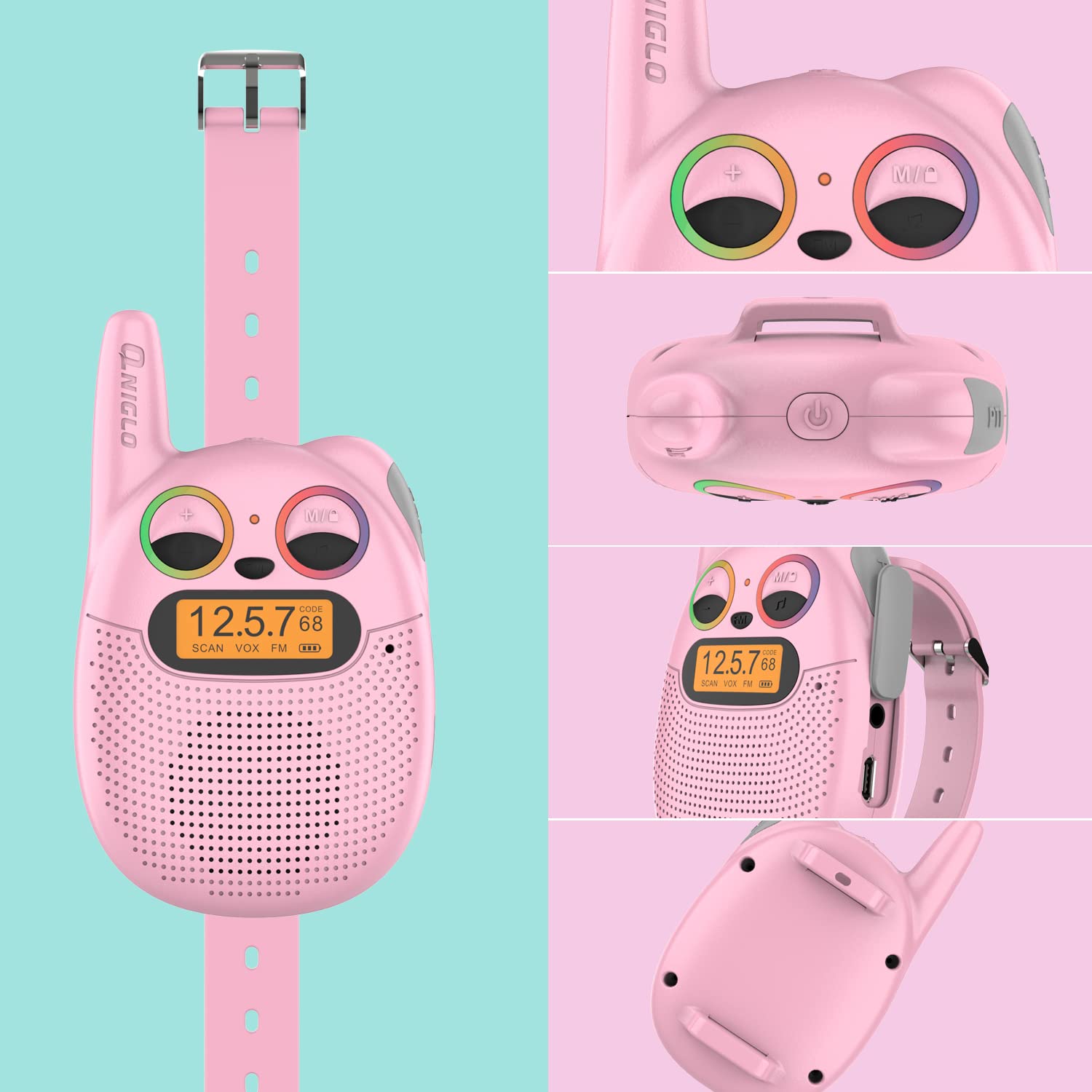 Foto 5 pulgar | Walkie Talkies Qniglo Recargables para Niños Paquete de 2 - Venta Internacional