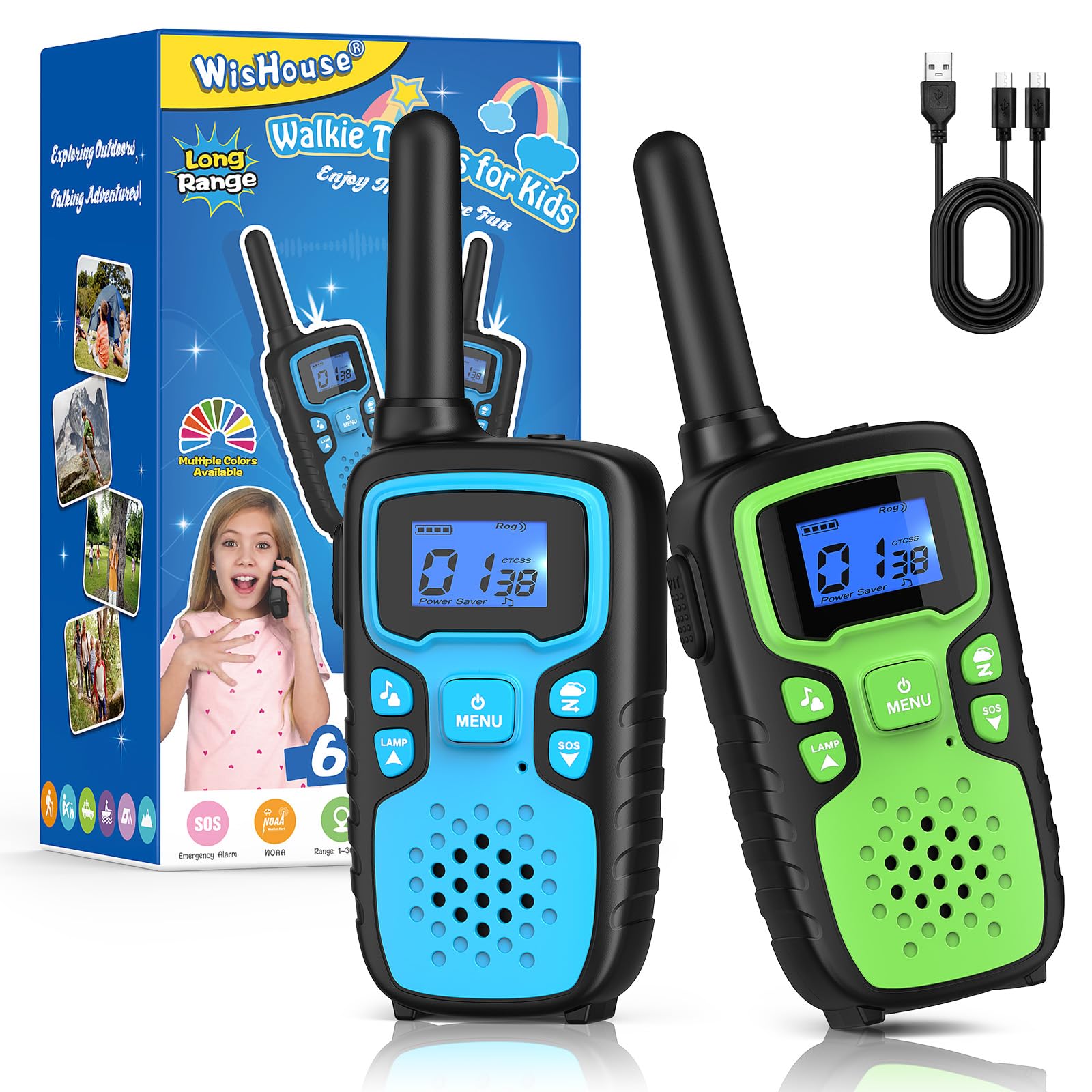 Foto 1 | Walkie Talkies Wishouse M9 Recargables para Niños Paquete de 2 - Venta Internacional