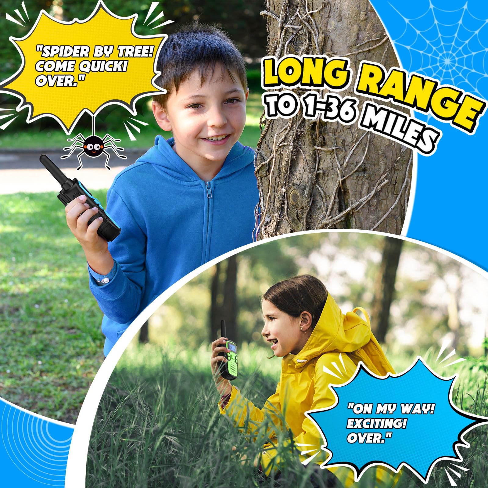 Foto 2 | Walkie Talkies Wishouse M9 Recargables para Niños Paquete de 2 - Venta Internacional