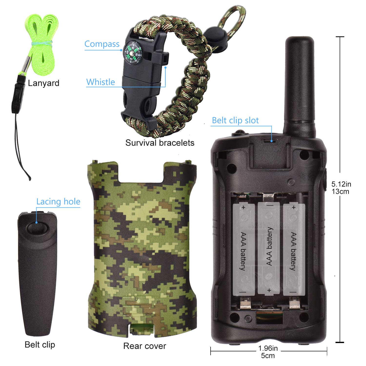 Foto 7 pulgar | Walkie Talkies Aikmi de 22 Canales Alcance 3 Millas - Venta Internacional