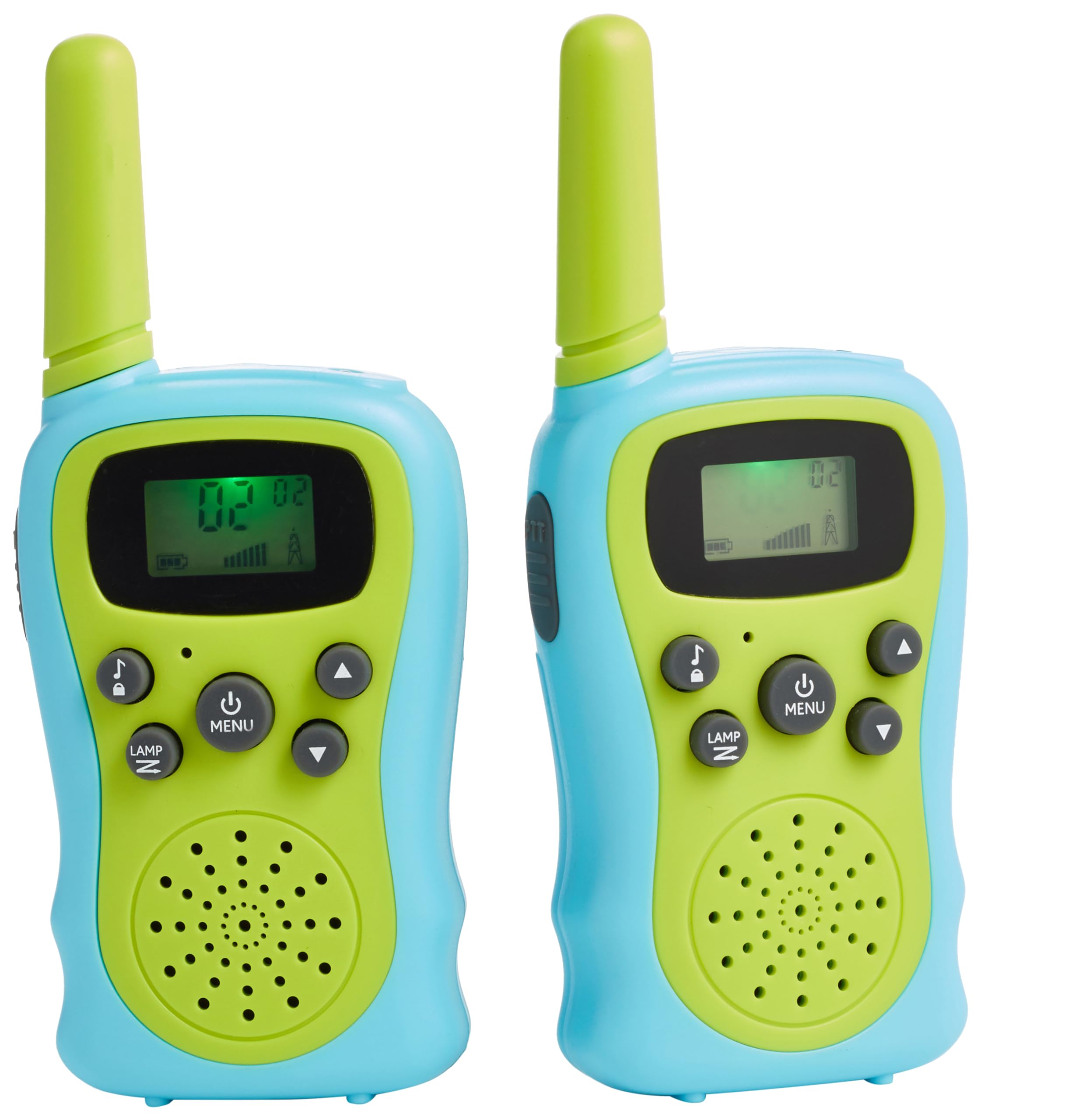 Foto 2 pulgar | Set De Walkie Talkie Amazon Basics Para Niños, Gama Extensible, Verde Y Azul - Venta Internacional.