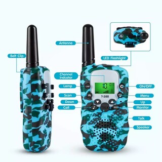 Foto 3 | Par Radios Walkie Talkies Para Niños Con 22 Canales 3km 2 Pzs Eo Safe Imports Esi-16160 Multicolor