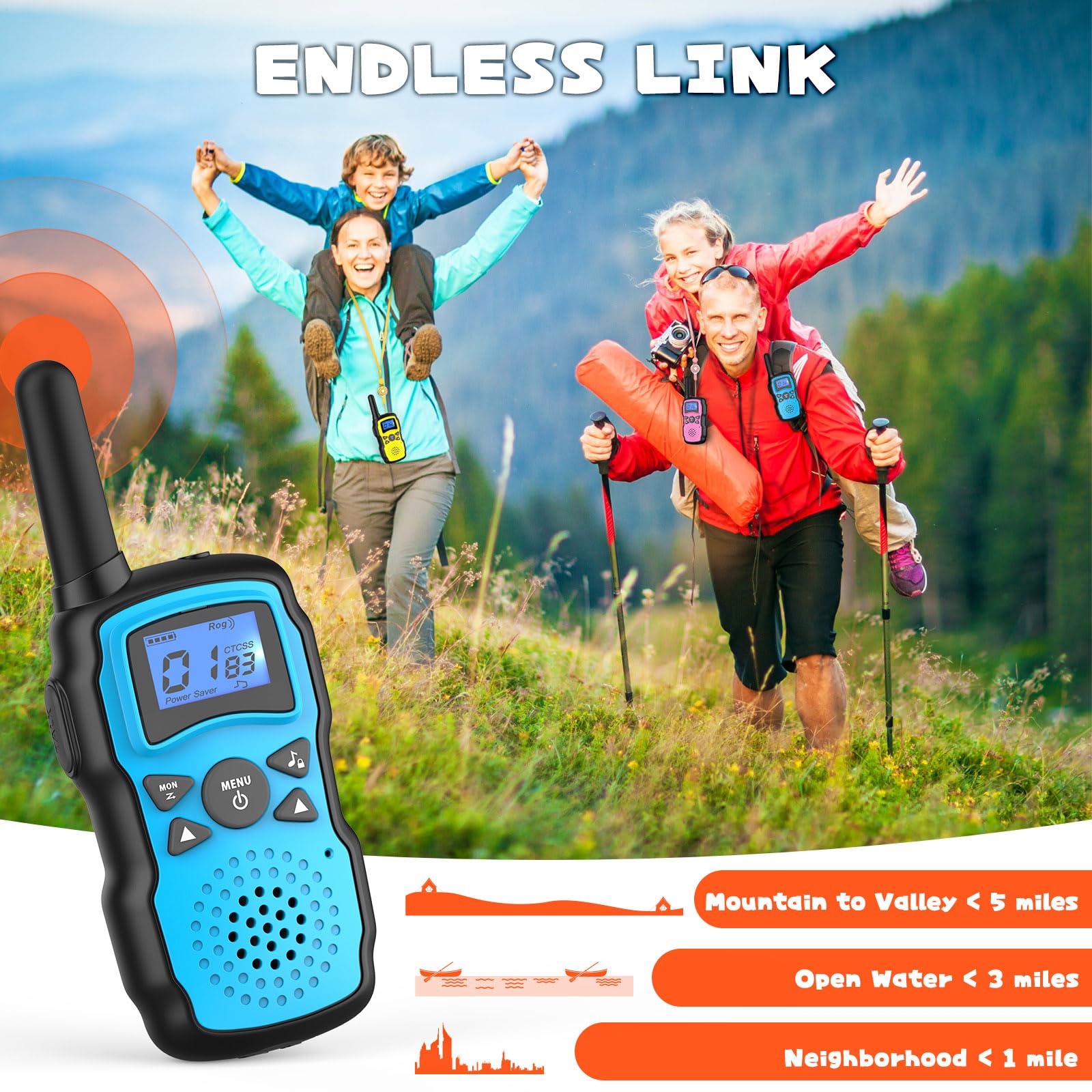 Foto 4 pulgar | Walkie Talkies Wishouse M8 Para Niños Y Adultos De Largo Alcance, Paquete De 4 - Venta Internacional.