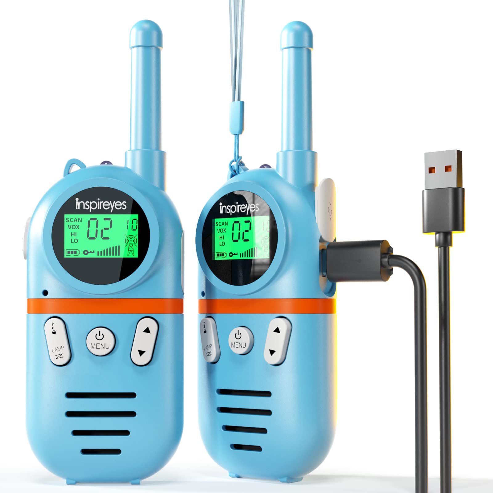 Foto 2 pulgar | Walkie Talkies Inspireyes Recargables Para Niños Con Un Alcance De 3 Millas, Paquete De 2 - Venta Internacional.
