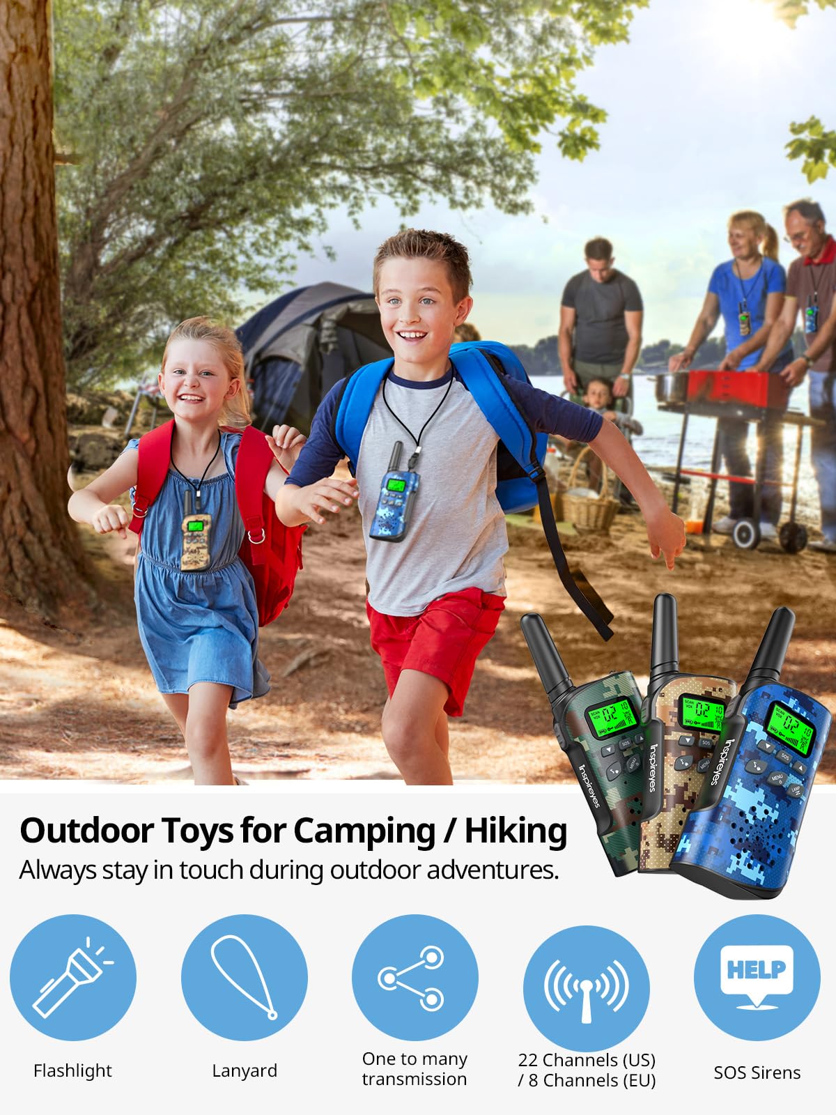 Foto 3 pulgar | Walkie Talkies Inspireyes Recargables Para Niños De 8 A 12 Años, 4 Peniques - Venta Internacional.