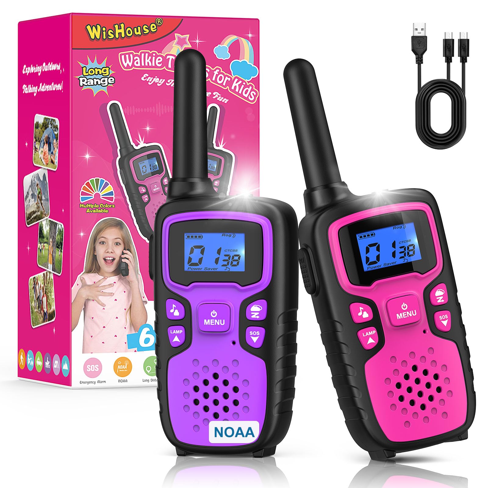 Foto 2 pulgar | Walkie Talkies Wishouse M9 Recargables De Largo Alcance Para Niños, Paquete De 2 - Venta Internacional.