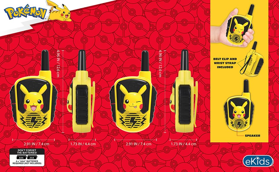 Foto 5 pulgar | Walkie Talkies Ekids Pokémon Pikachu Para Niños - Venta Internacional.