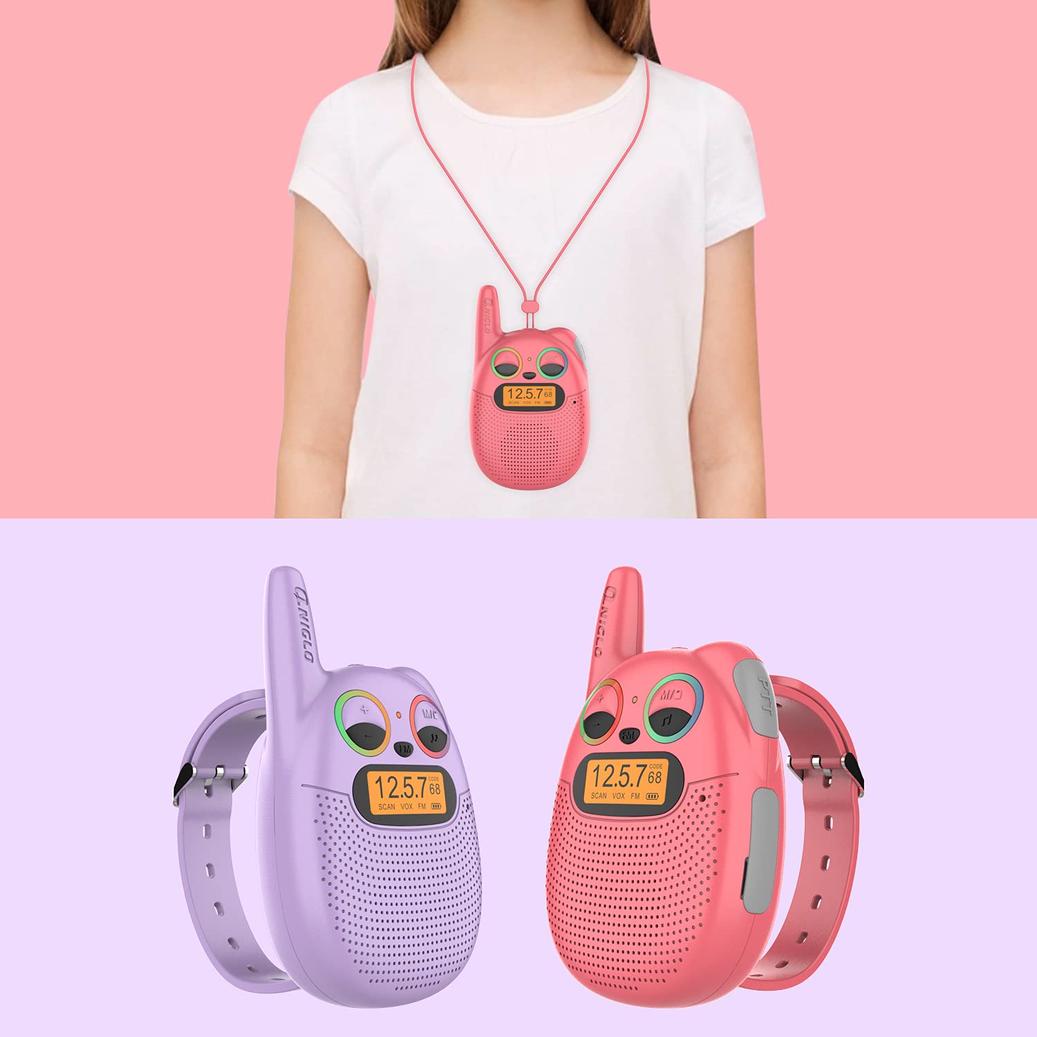 Foto 2 | Walkie Talkies Qniglo Recargables Para Niños De 3 A 9 Años, Paquete De 2 - Venta Internacional.