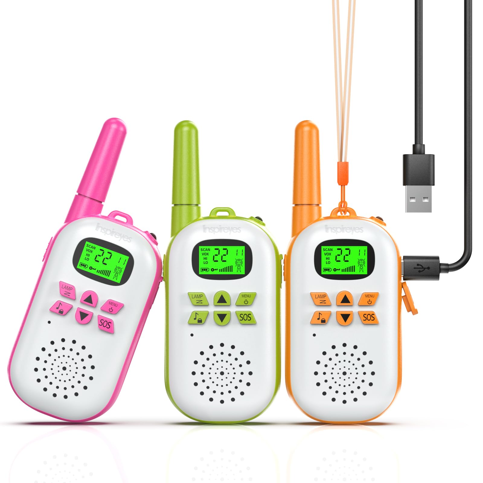 Foto 2 pulgar | Walkie Talkies Inspireyes Recargables Para Niños De 3 A 12 Años, Paquete De 4 - Venta Internacional.