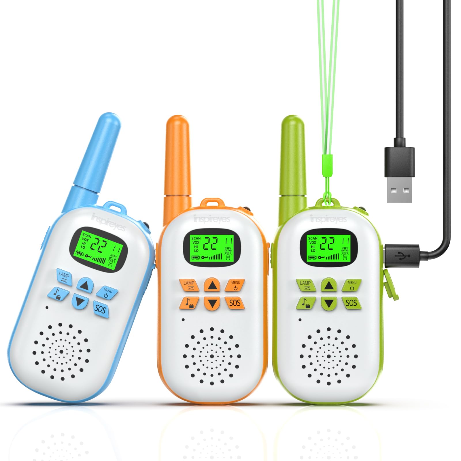 Foto 2 pulgar | Walkie Talkies Inspireyes Recargables Para Niños De 3 A 12 Años, Paquete De 4 - Venta Internacional.