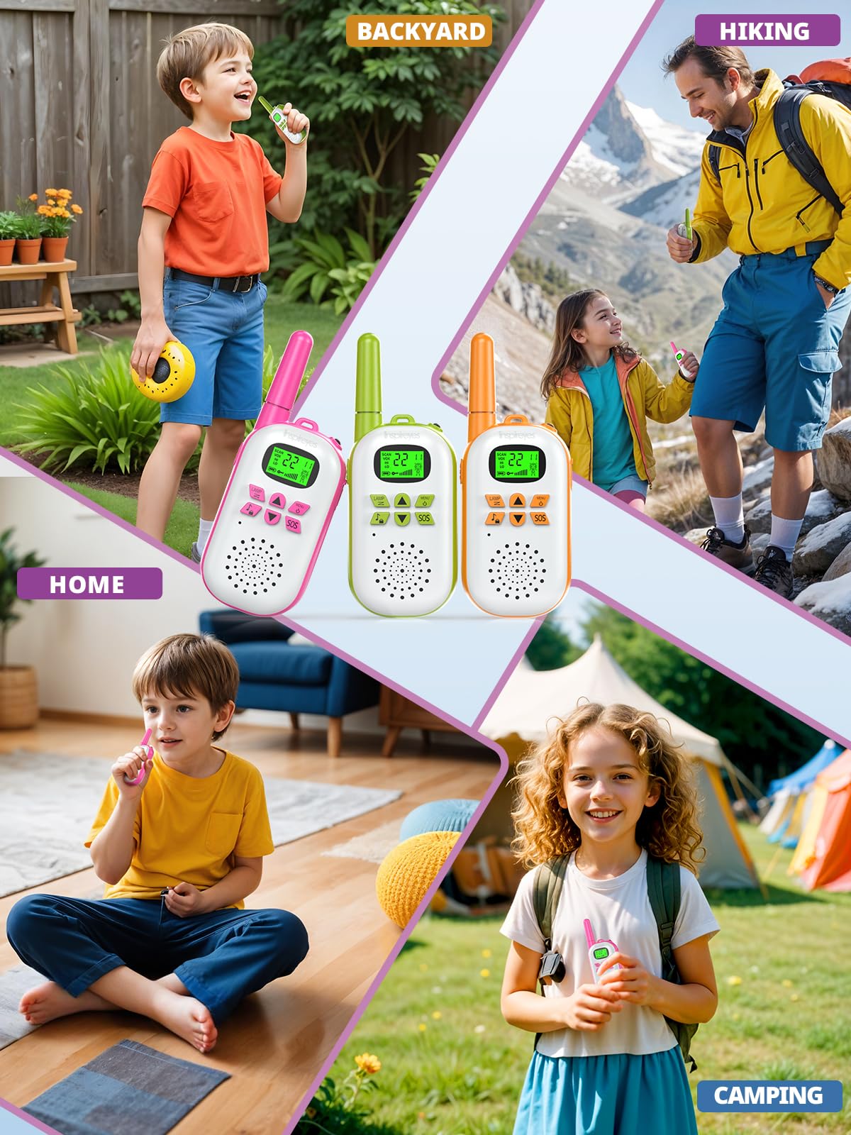 Foto 6 pulgar | Walkie Talkies Inspireyes Recargables Para Niños De 3 A 12 Años, Paquete De 4 - Venta Internacional.