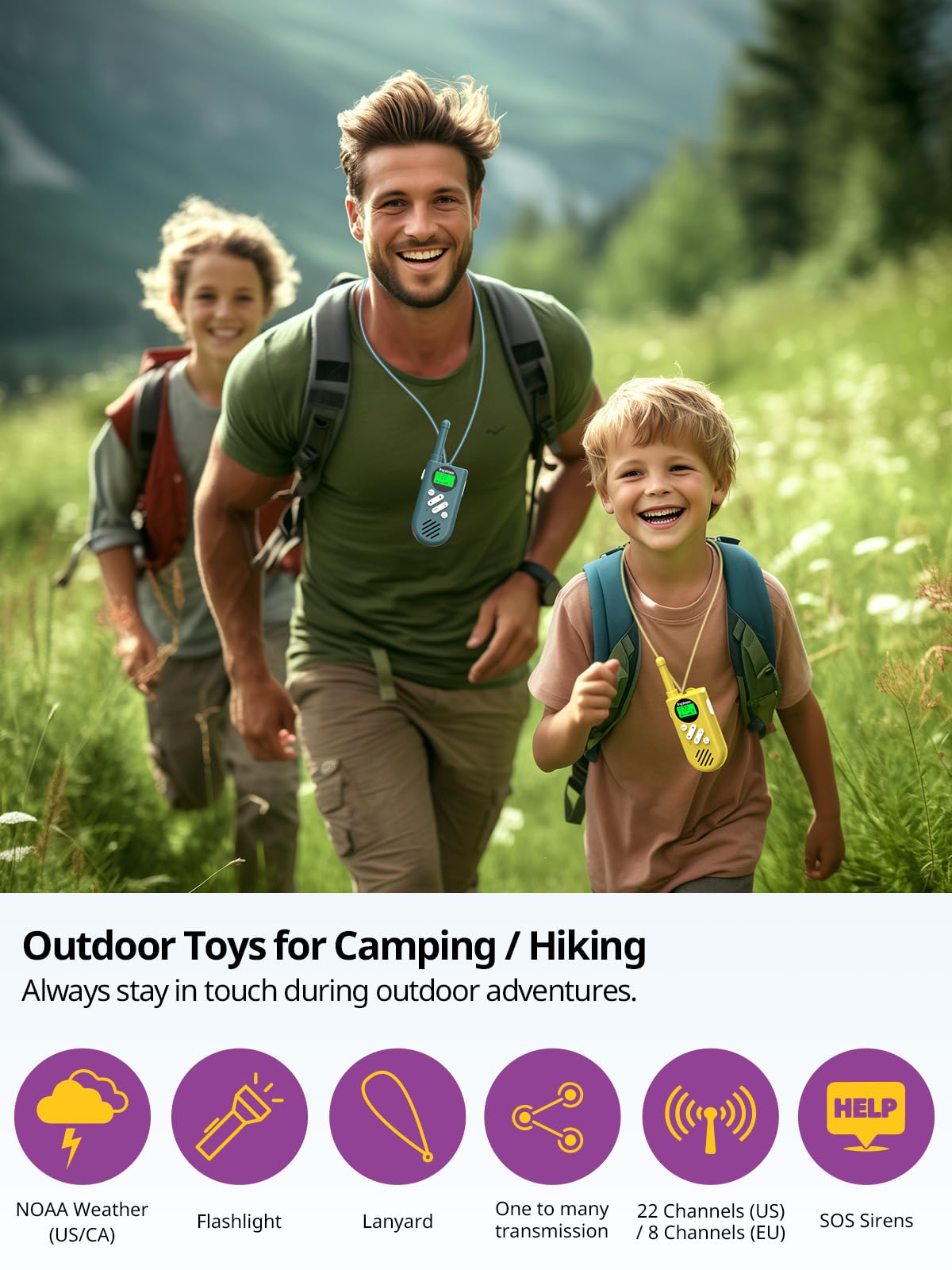 Foto 3 pulgar | Walkie Talkies Inspireyes Recargables Para Niños, Paquete De 3 - Venta Internacional.