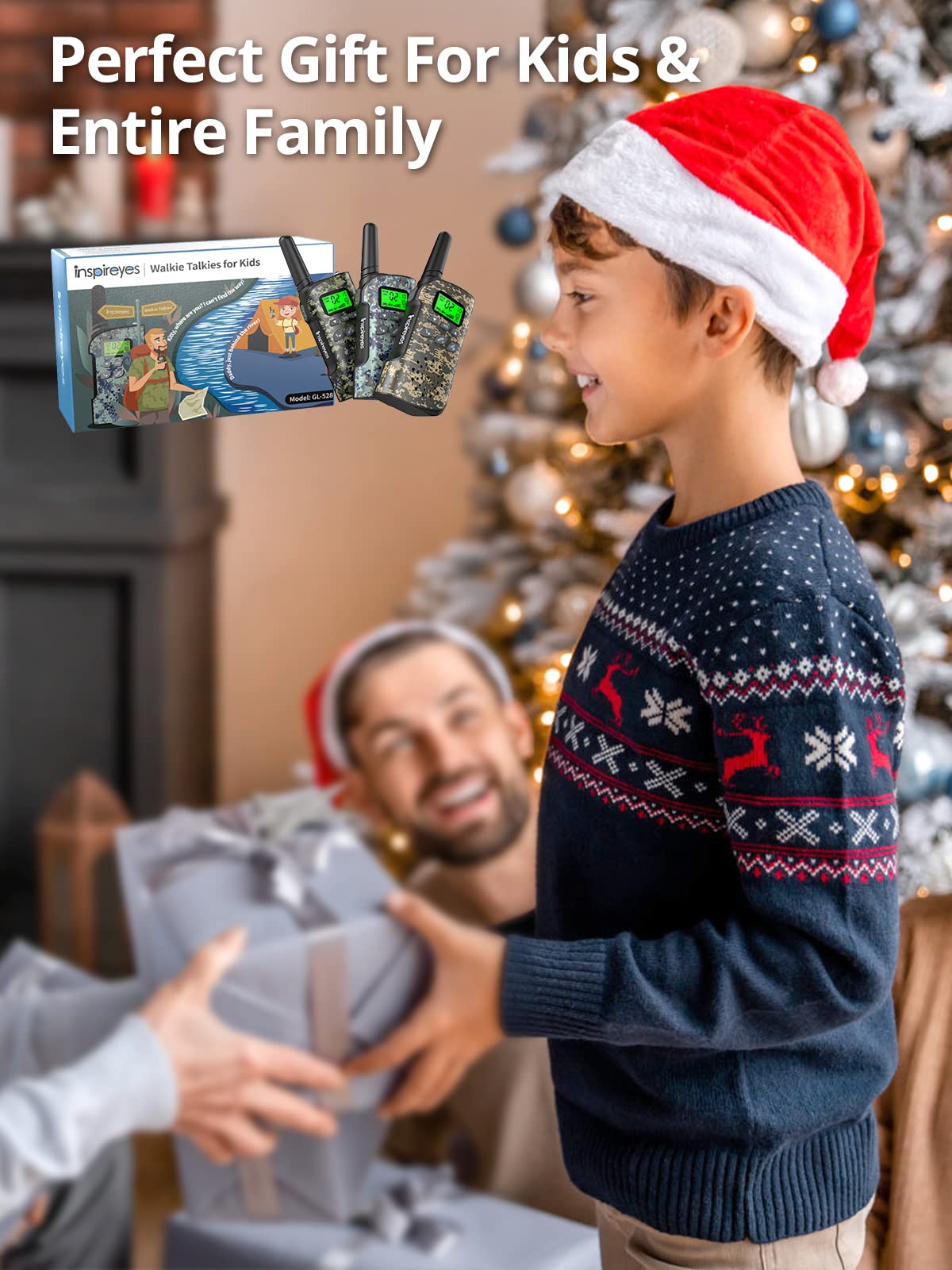 Foto 8 pulgar | Walkie Talkies Inspireyes Recargables Para Niños, Paquete De 3 Camuflajes - Venta Internacional.
