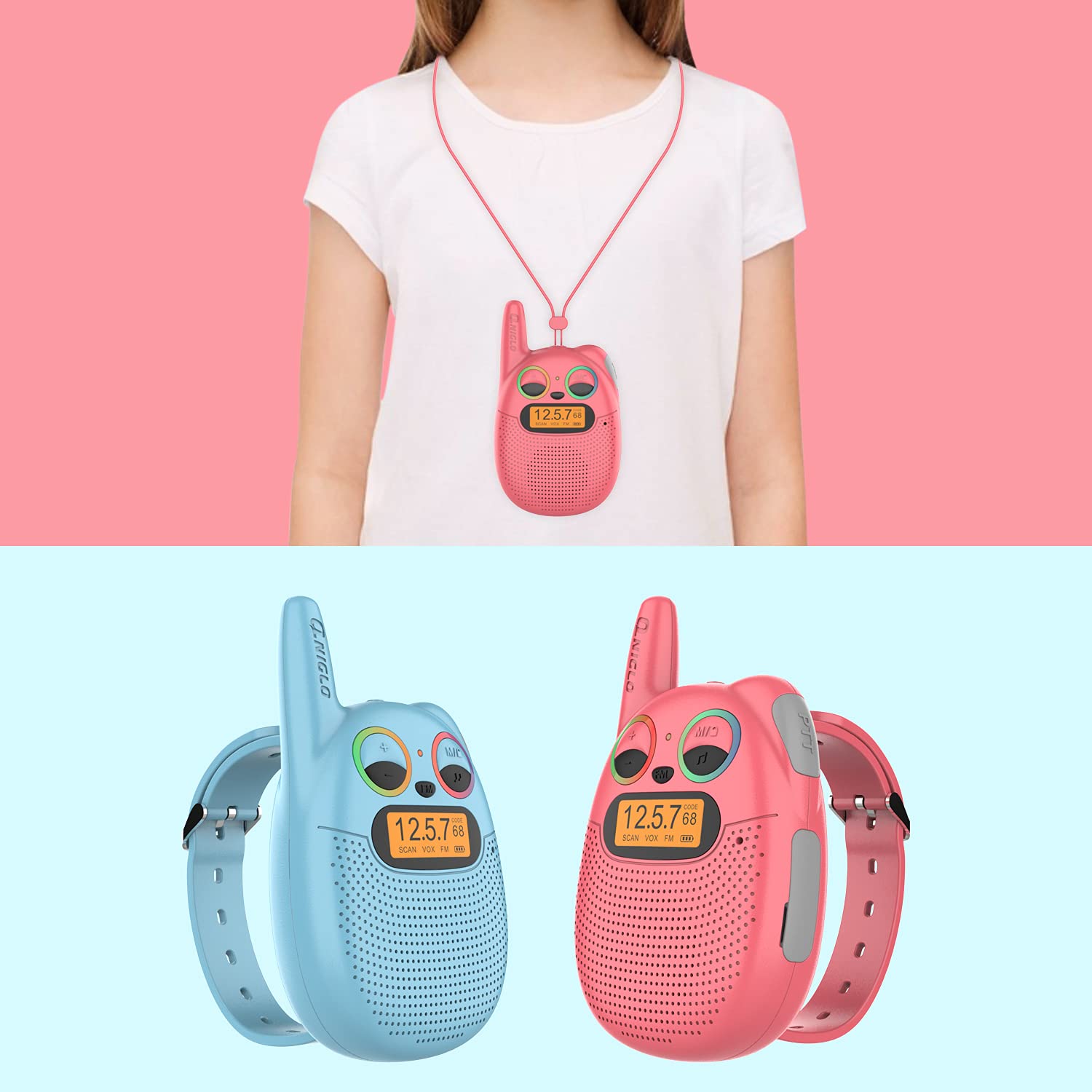 Foto 3 pulgar | Walkie Talkies Qniglo Recargables Para Niños Con Radio Fm De 3 A 12 Años - Venta Internacional.