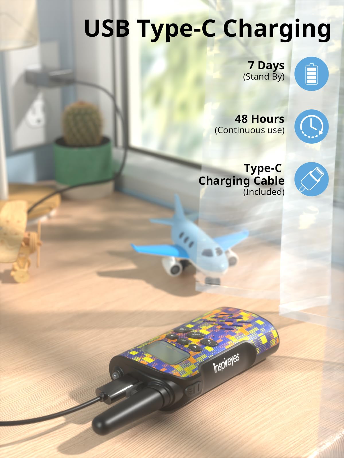 Foto 5 pulgar | Walkie Talkies Inspireyes Recargables Para Niños, Paquete De 3 Camuflajes - Venta Internacional.
