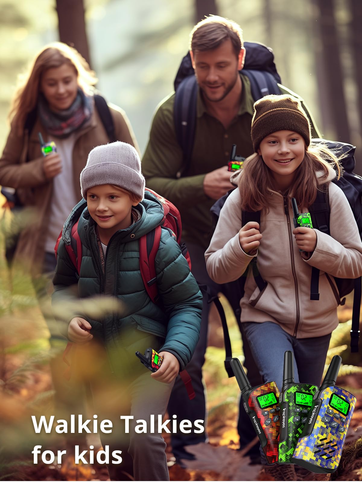 Foto 8 pulgar | Walkie Talkies Inspireyes Recargables Para Niños, Paquete De 3 Camuflajes - Venta Internacional.