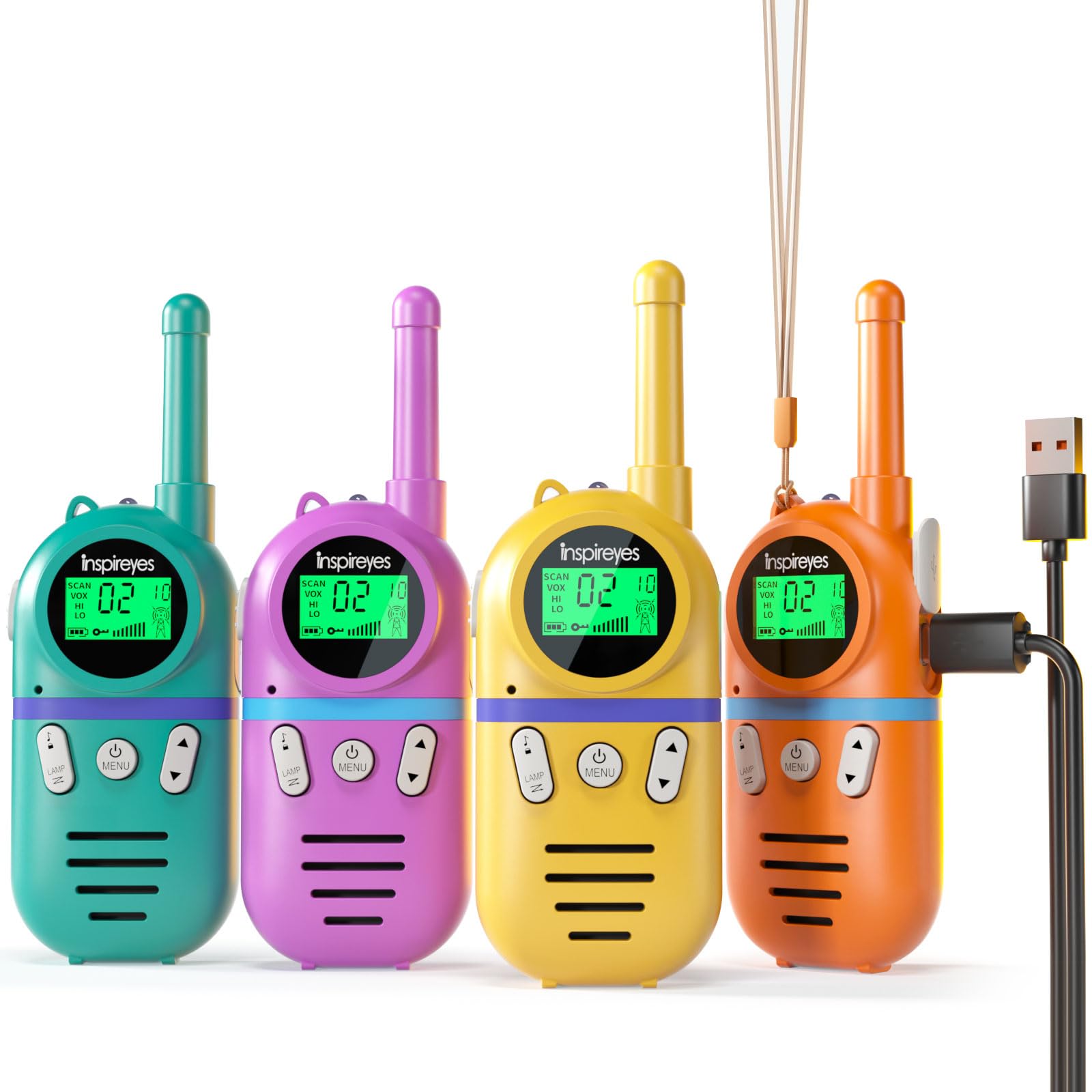 Walkie Talkies Inspireyes Recargables Para Niños De 3 A 12 Años, 4 Peniques - Venta Internacional.