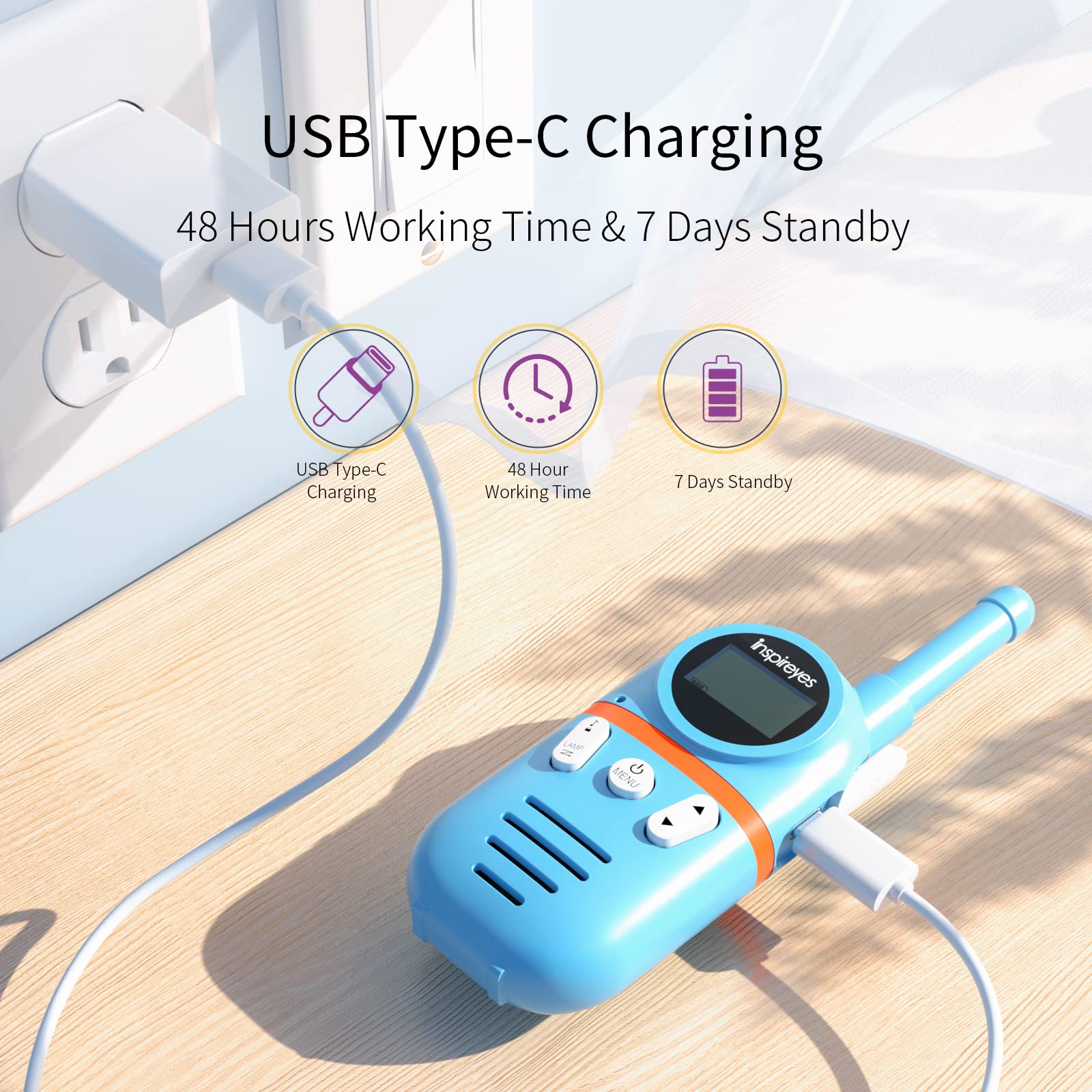 Foto 2 | Walkie Talkies Inspireyes Recargables Para Niños, Paquete De 3 - Venta Internacional.