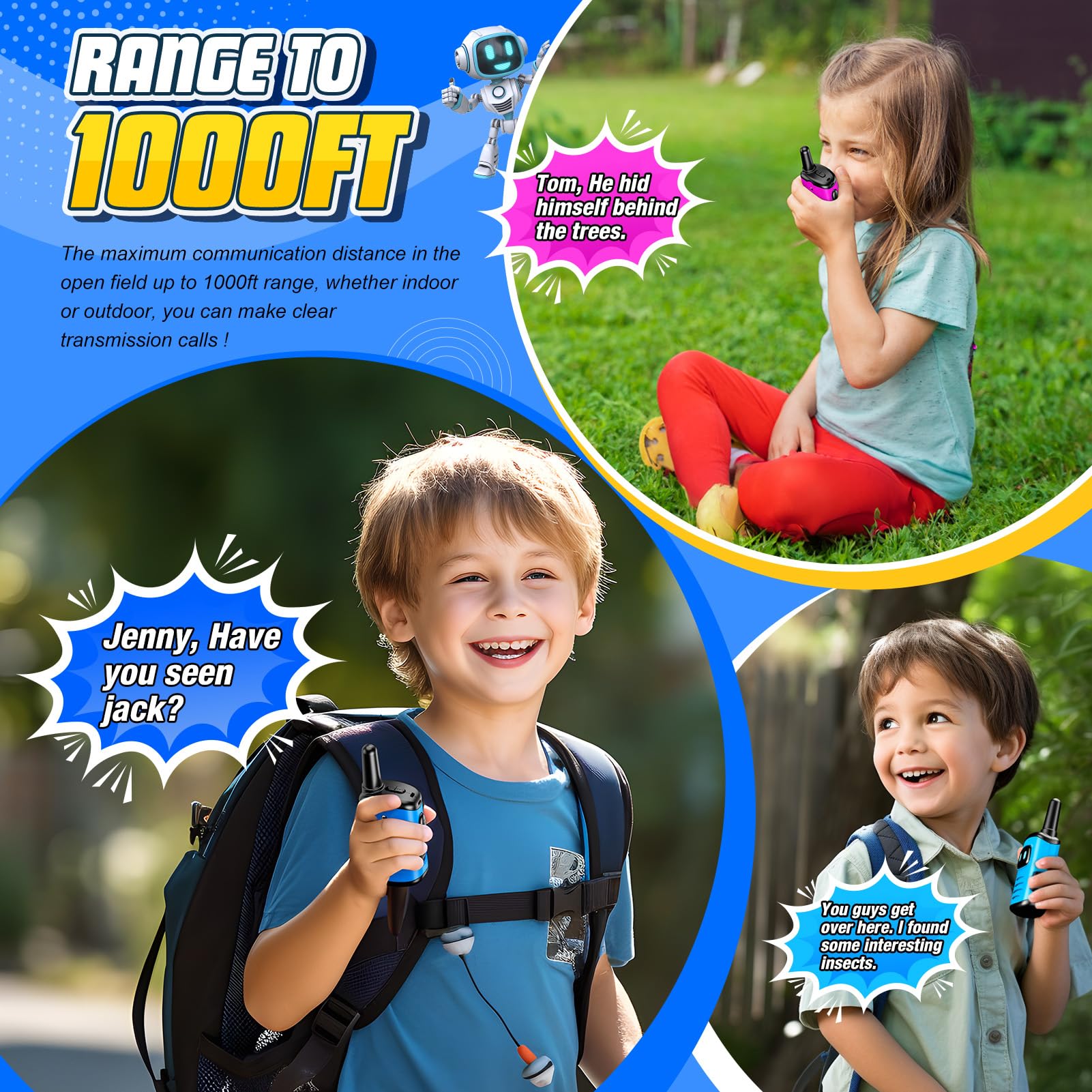 Foto 3 pulgar | Robots Walkie Talkies Comedyfun Para Niños, Paquete De 3 A 7 Años - Venta Internacional.