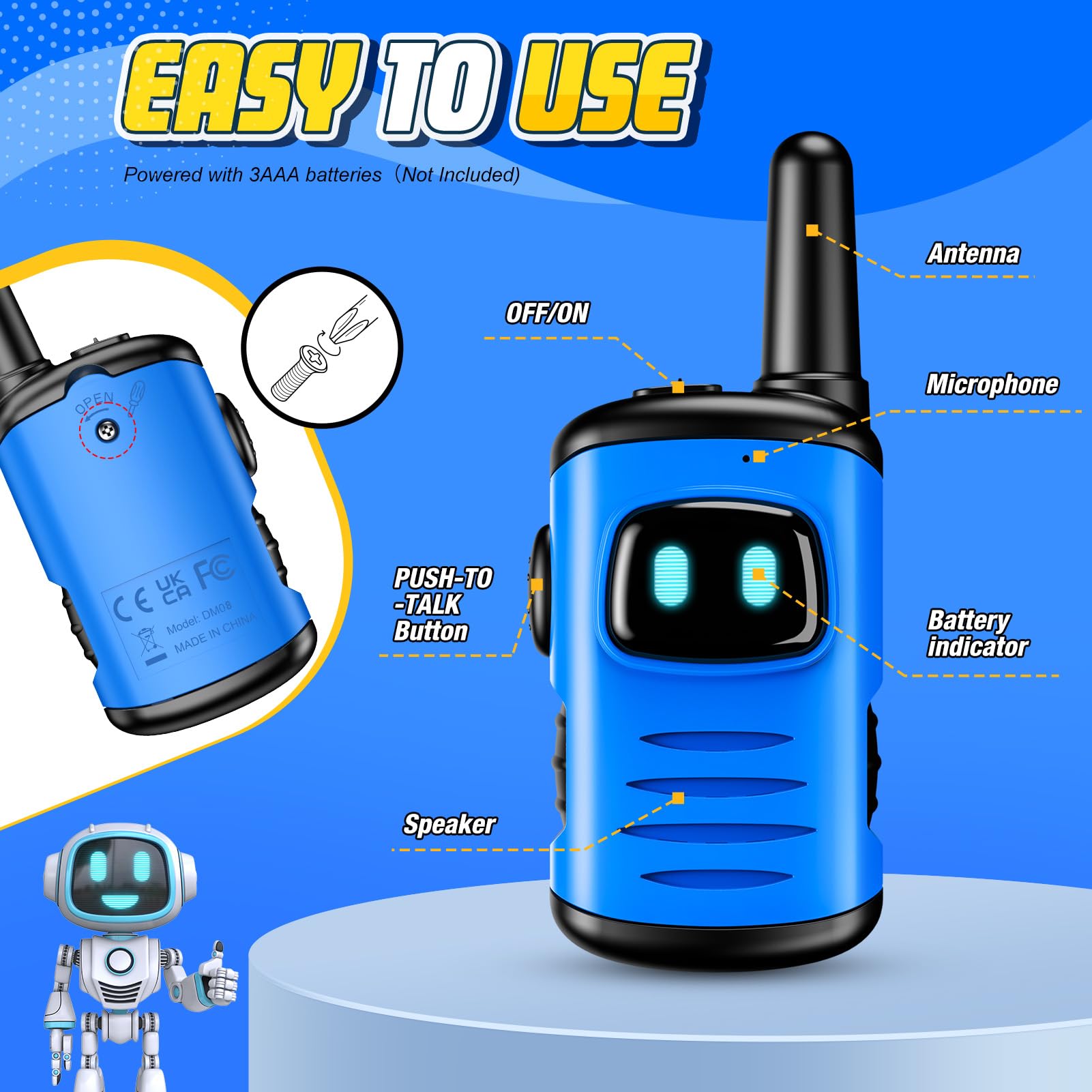 Foto 4 pulgar | Robots Walkie Talkies Comedyfun Para Niños, Paquete De 3 A 7 Años - Venta Internacional.