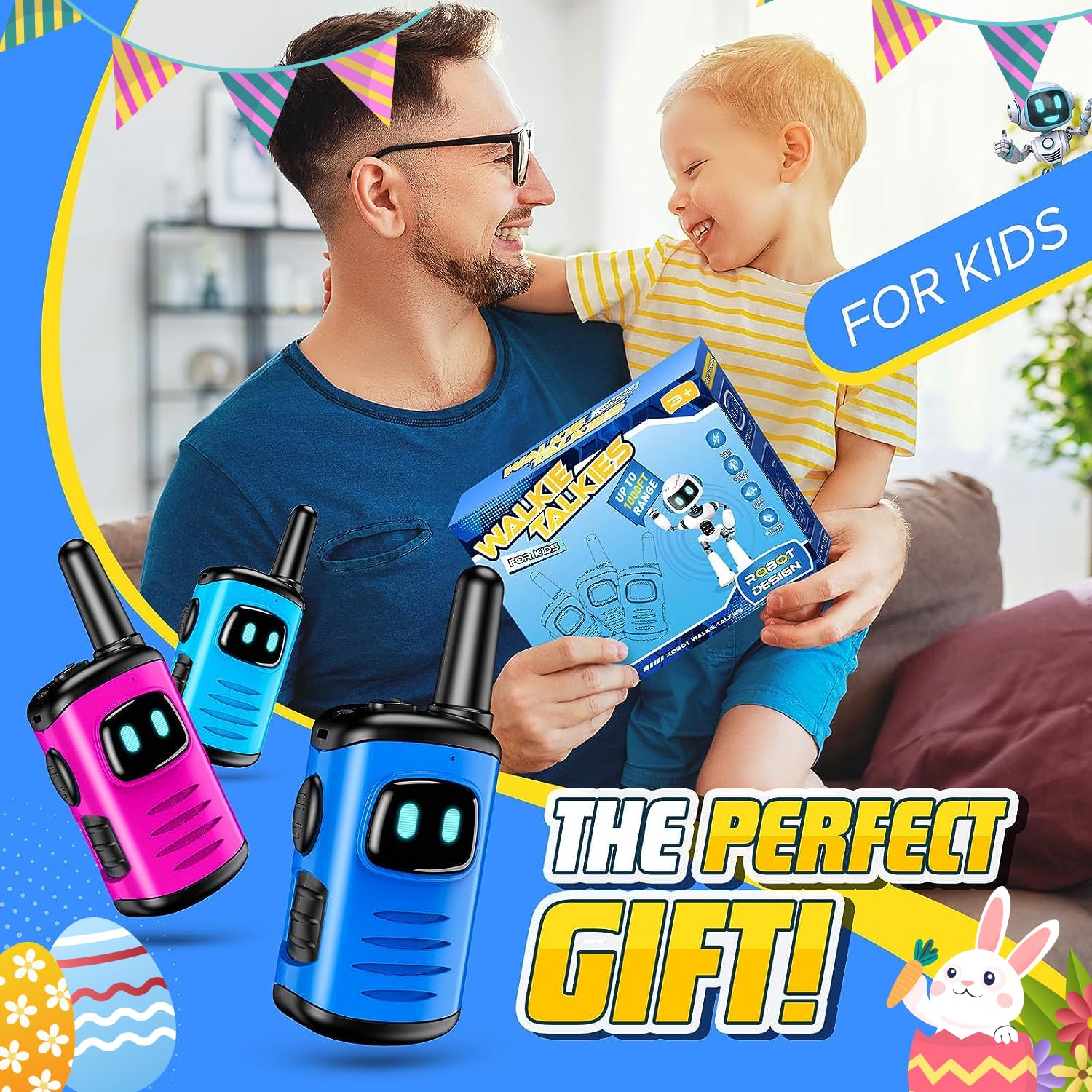 Foto 6 pulgar | Robots Walkie Talkies Comedyfun Para Niños, Paquete De 3 A 7 Años - Venta Internacional.